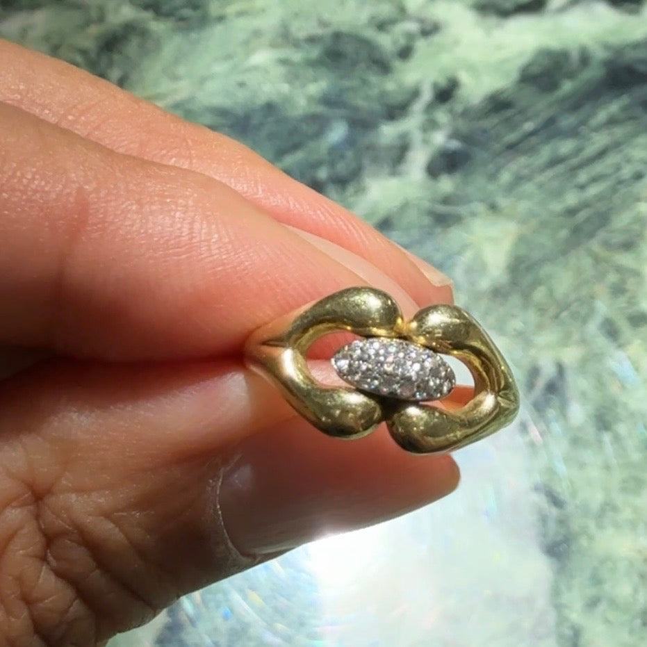 Jenna Blake Mini Nautical Diamond Pinky Ring in 18k Yellow Gold