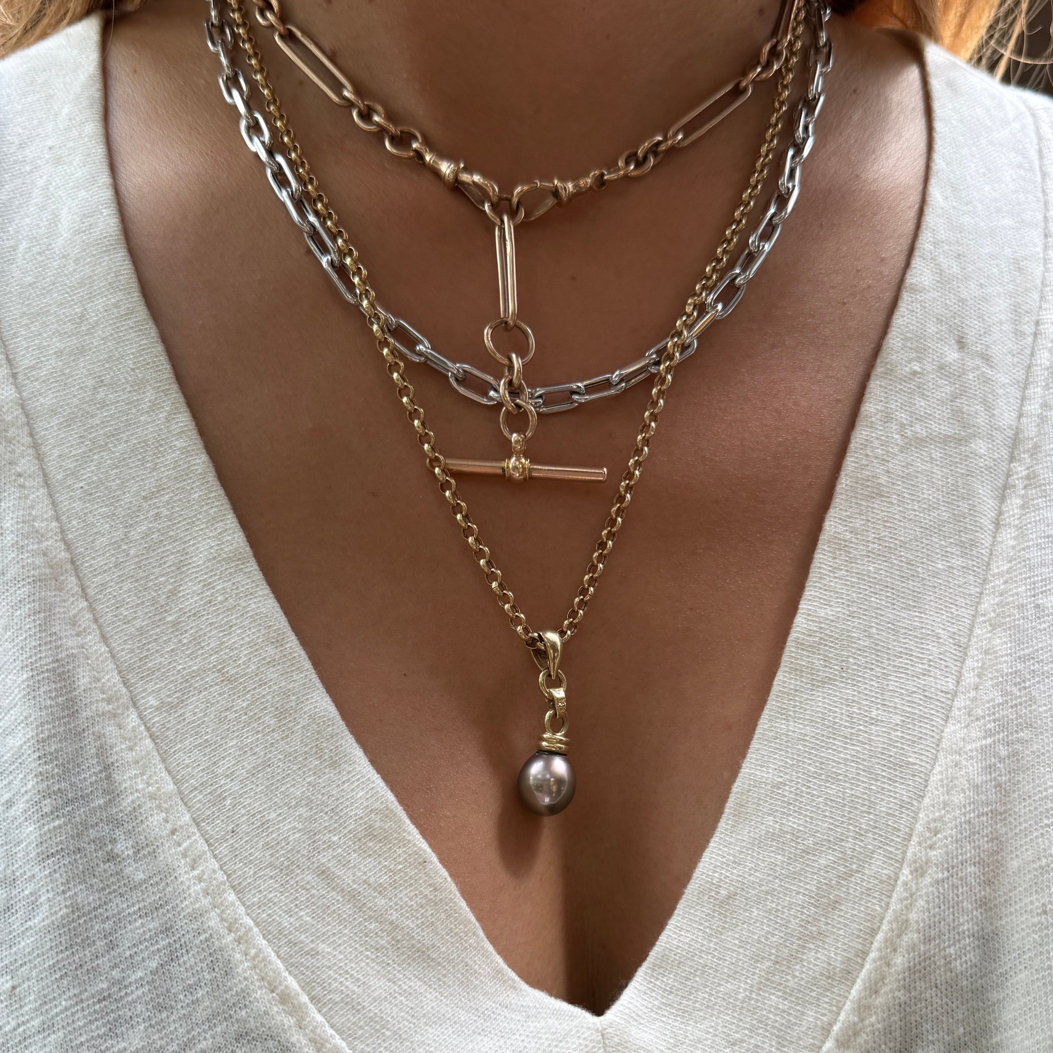 14k White Gold Link Chain Necklace
