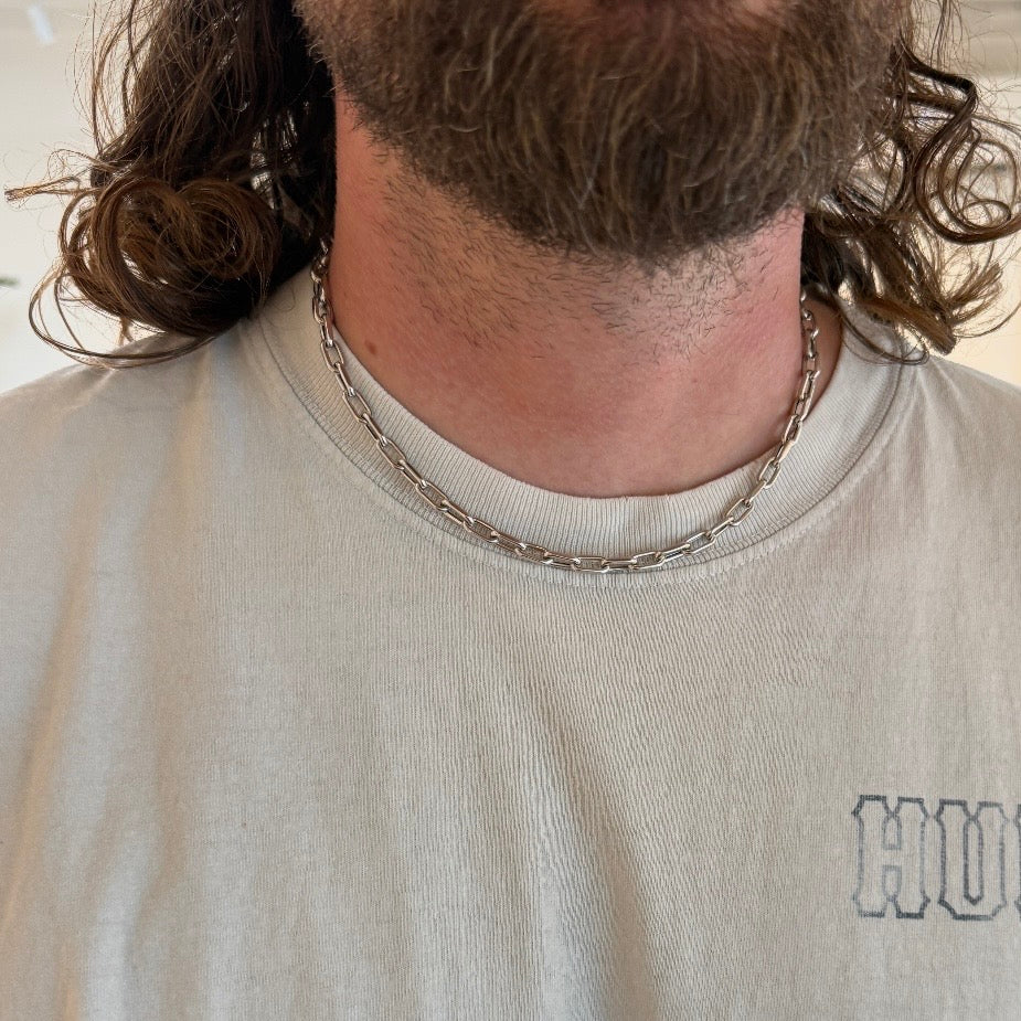 14k White Gold Link Chain Necklace