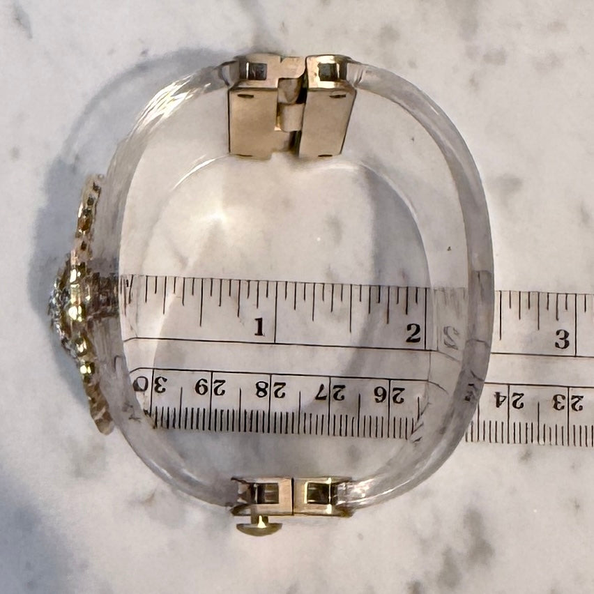 Chanel Lucite Coco Mark Crystal Cuff Bracelet