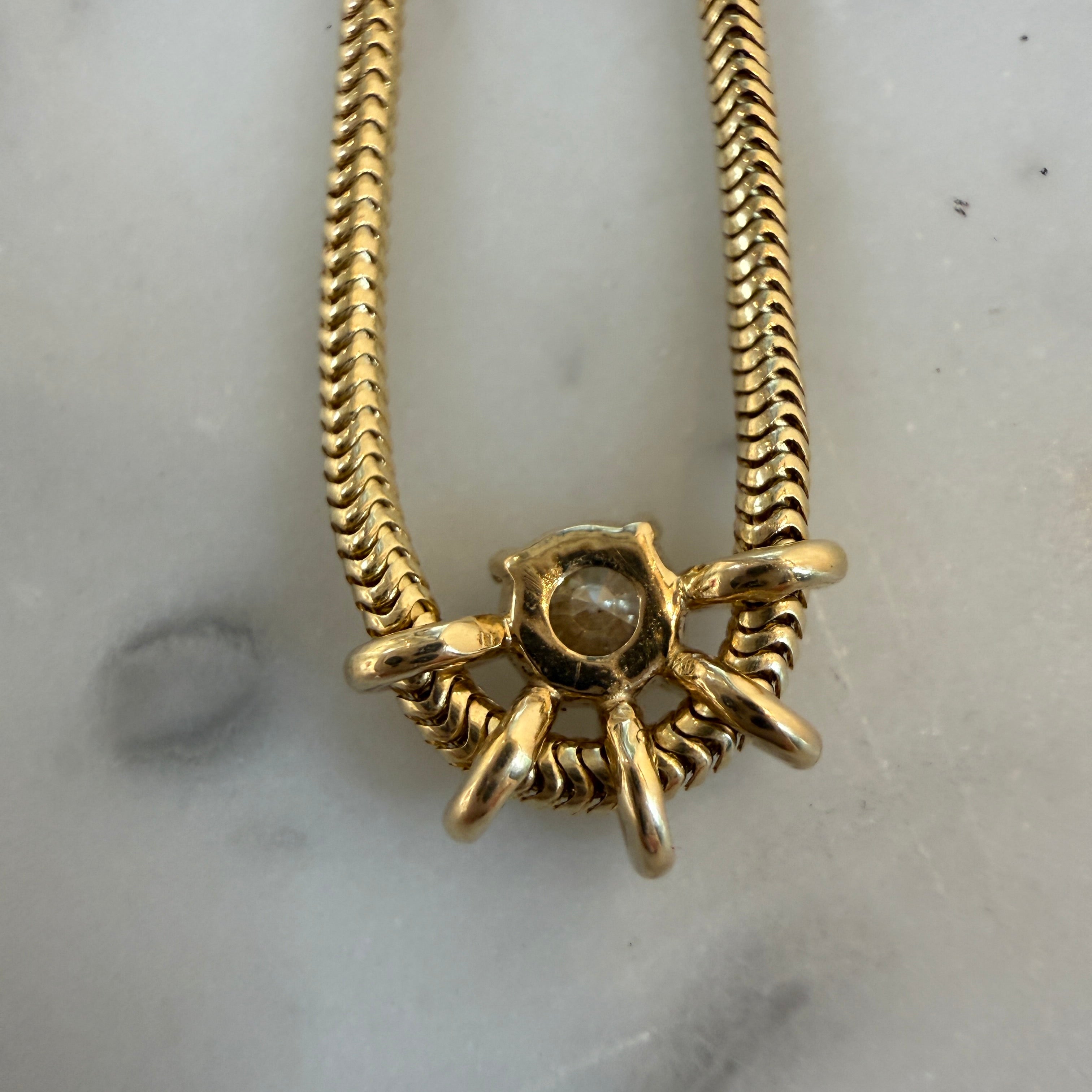 Vice Versa Louise Diamond Solitaire Necklace in 14k Yellow Gold