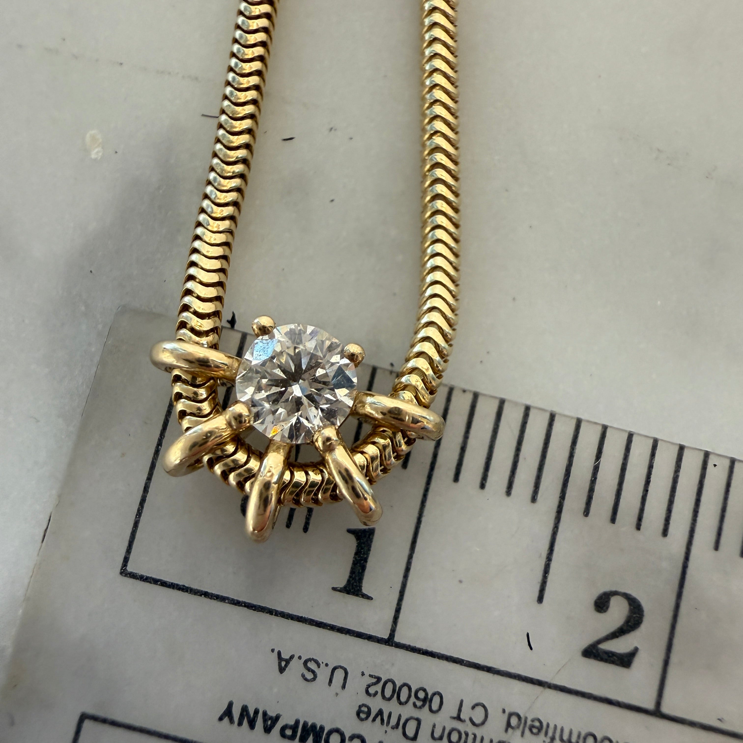 Vice Versa Louise Diamond Solitaire Necklace in 14k Yellow Gold