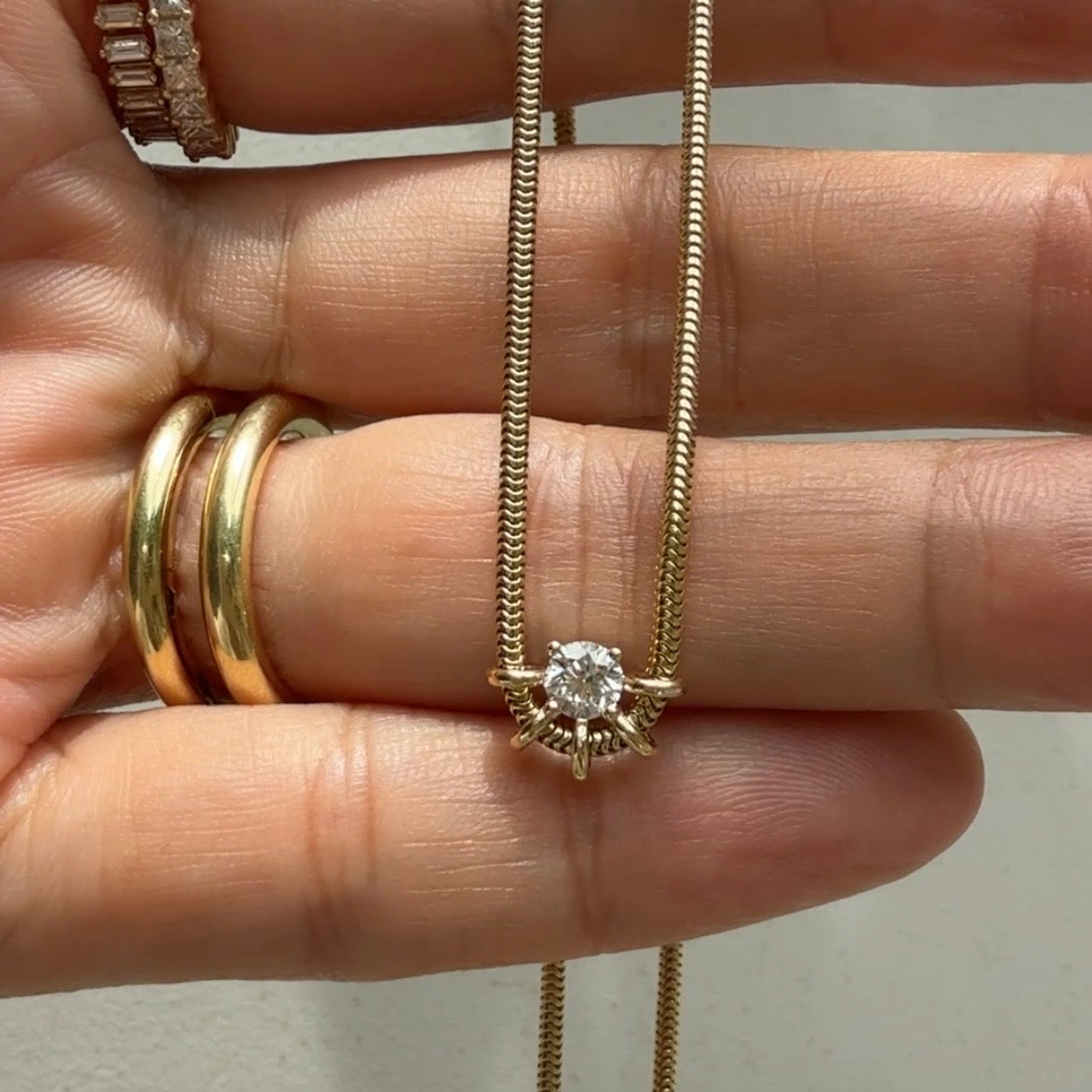 Vice Versa Louise Diamond Solitaire Necklace in 14k Yellow Gold