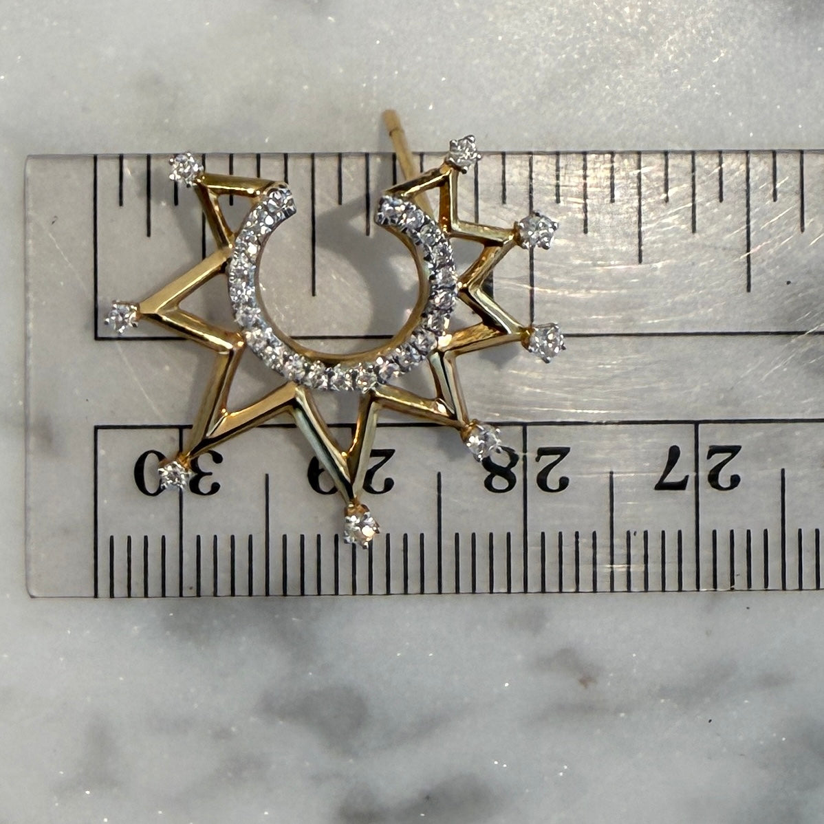 Sorellina Empress Crescent Crown Earrings in 18k Yellow Gold