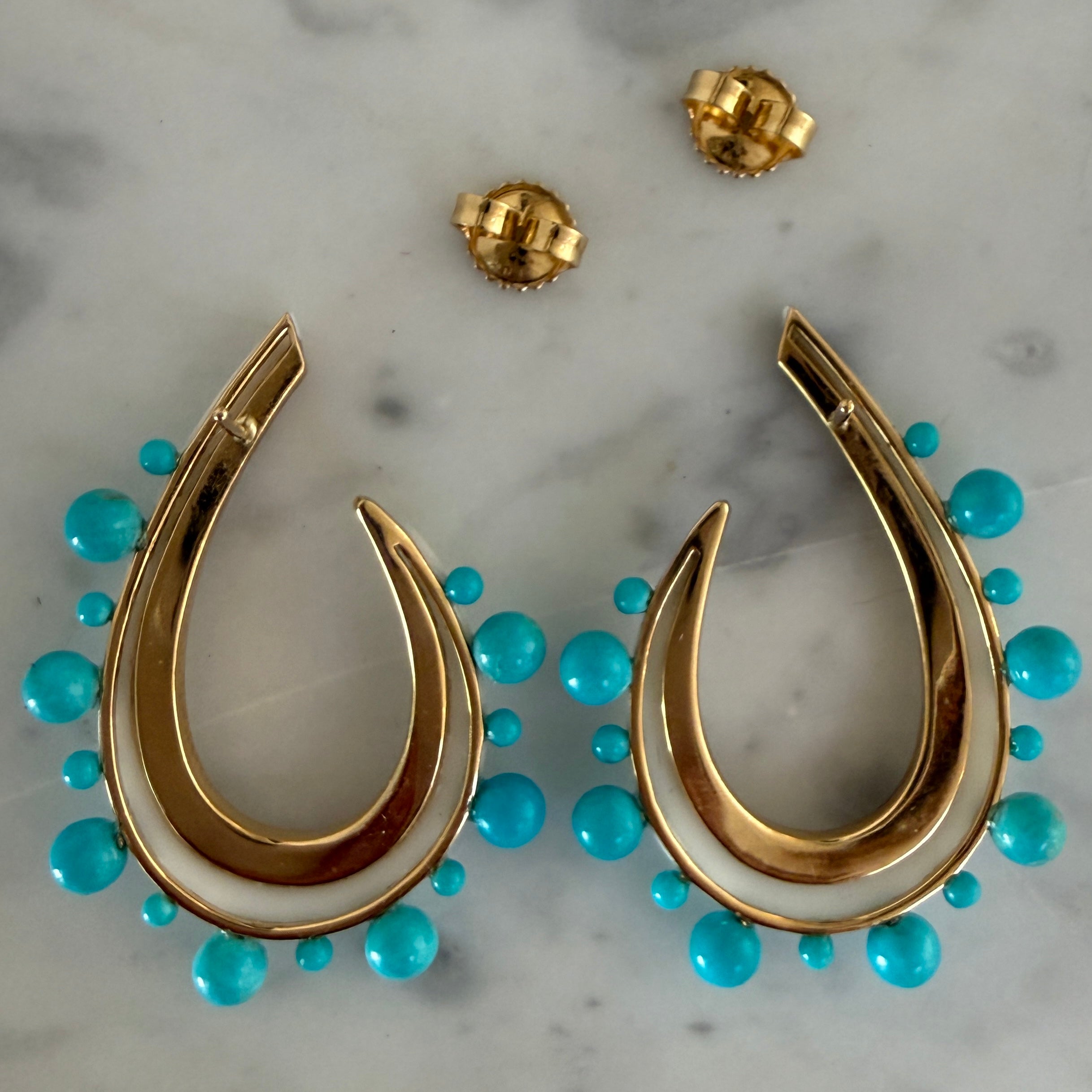 Sorellina Crescent Ball Earrings in 18k Yellow Gold