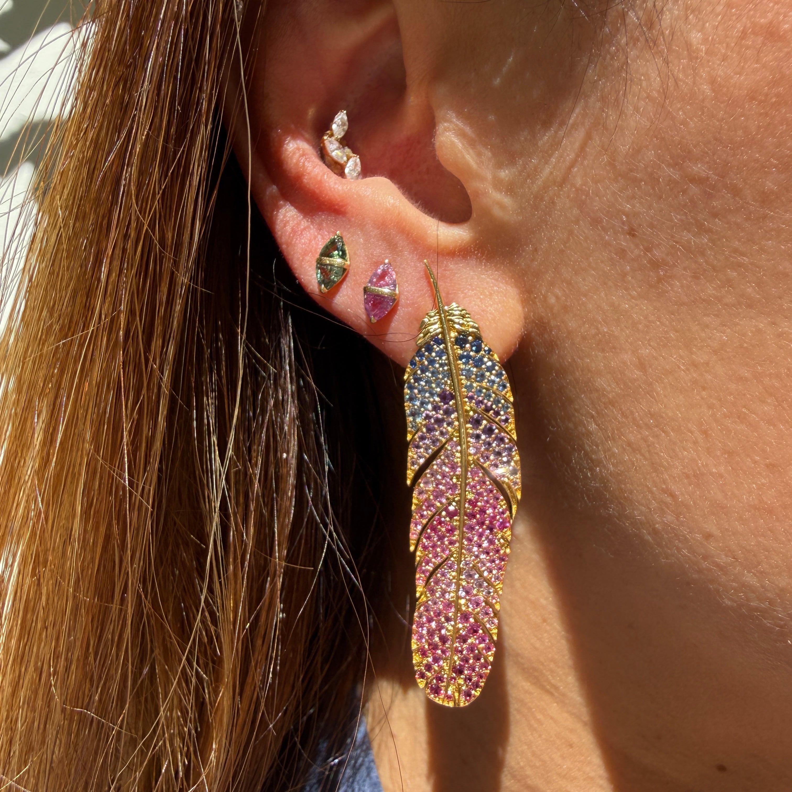 Emily P. Wheeler Tilly Studs in Green Sapphire