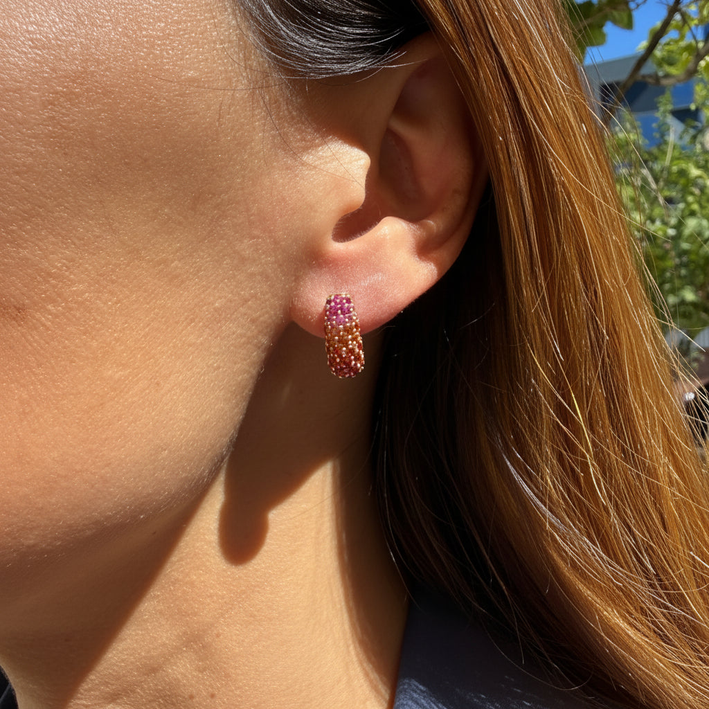 Emily P. Wheeler Holly Sapphire Huggie Earrings in 18k Yellow Gold