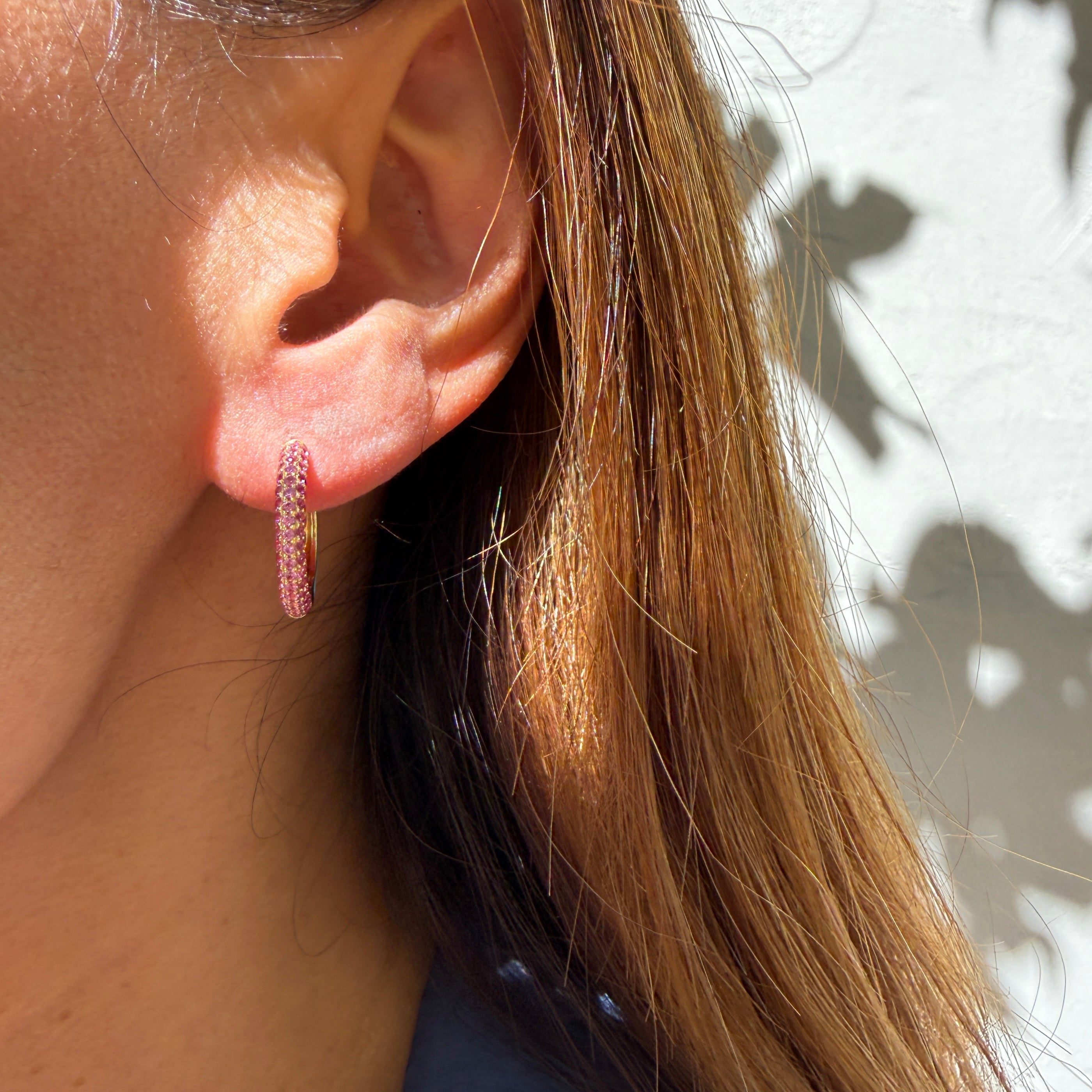 Emily P. Wheeler Sapphire and Ruby California Duo Hoop Earrings in 18k Yellow Gold