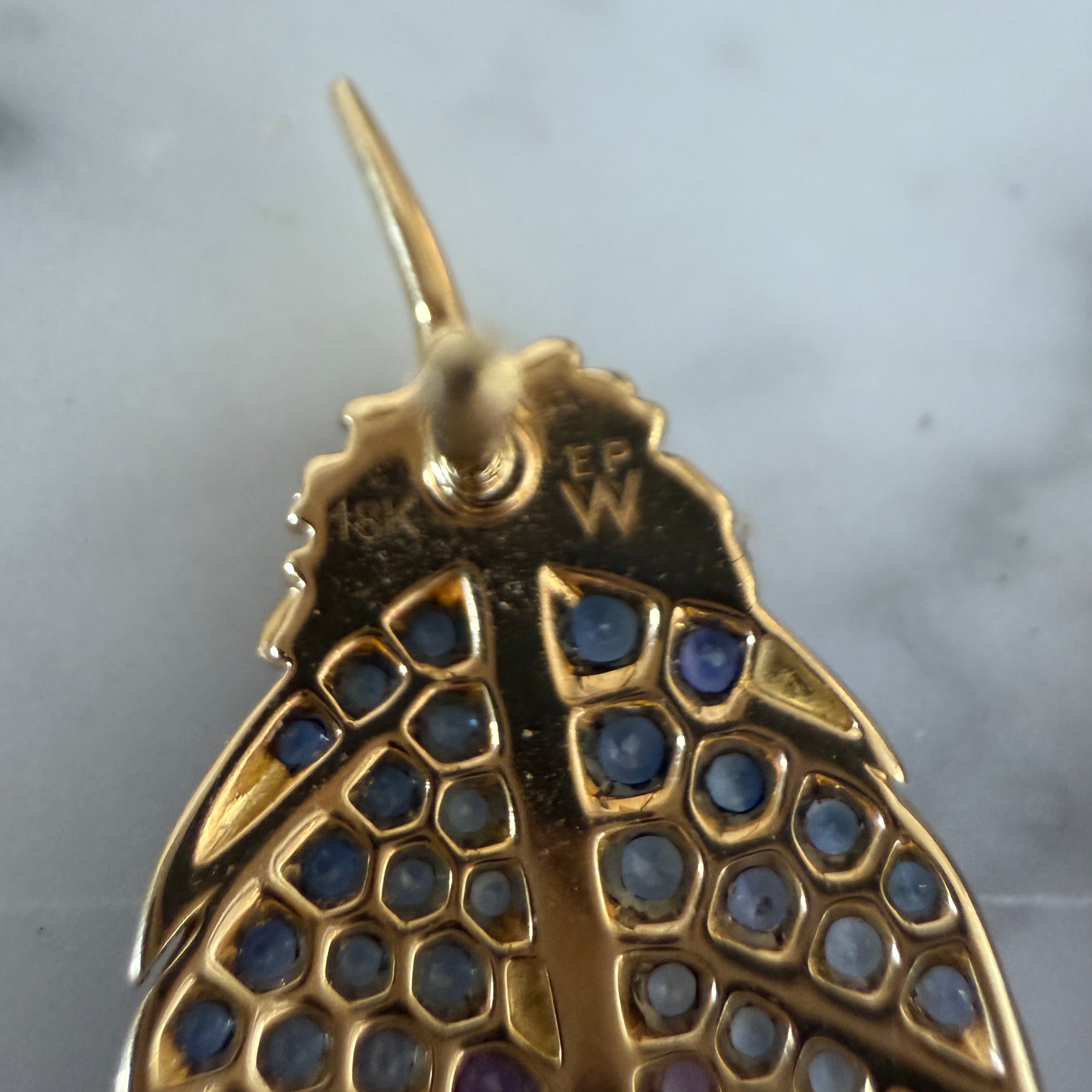 Emily P. Wheeler Feather Earrings in 18k Yellow Gold