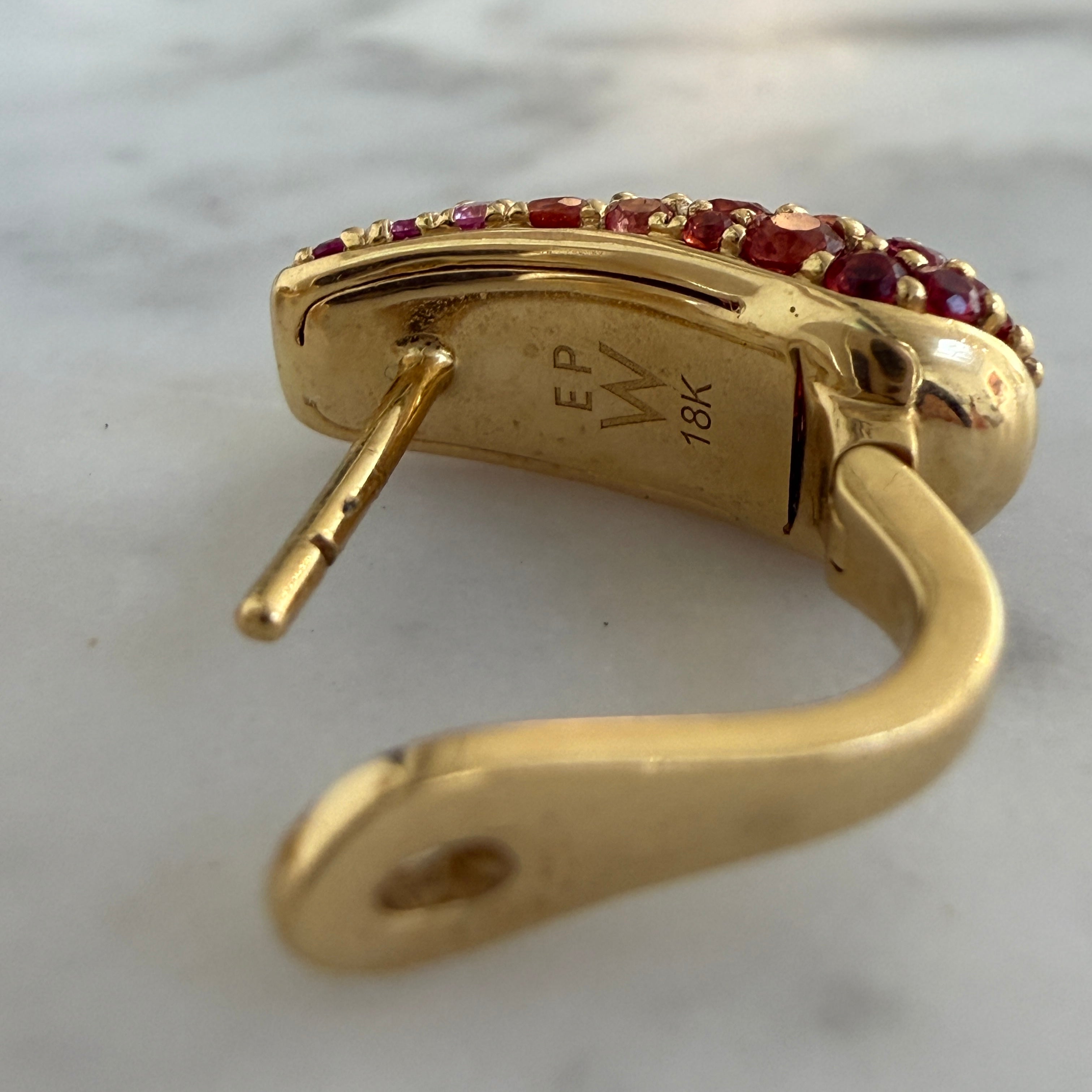 Emily P. Wheeler Holly Sapphire Huggie Earrings in 18k Yellow Gold