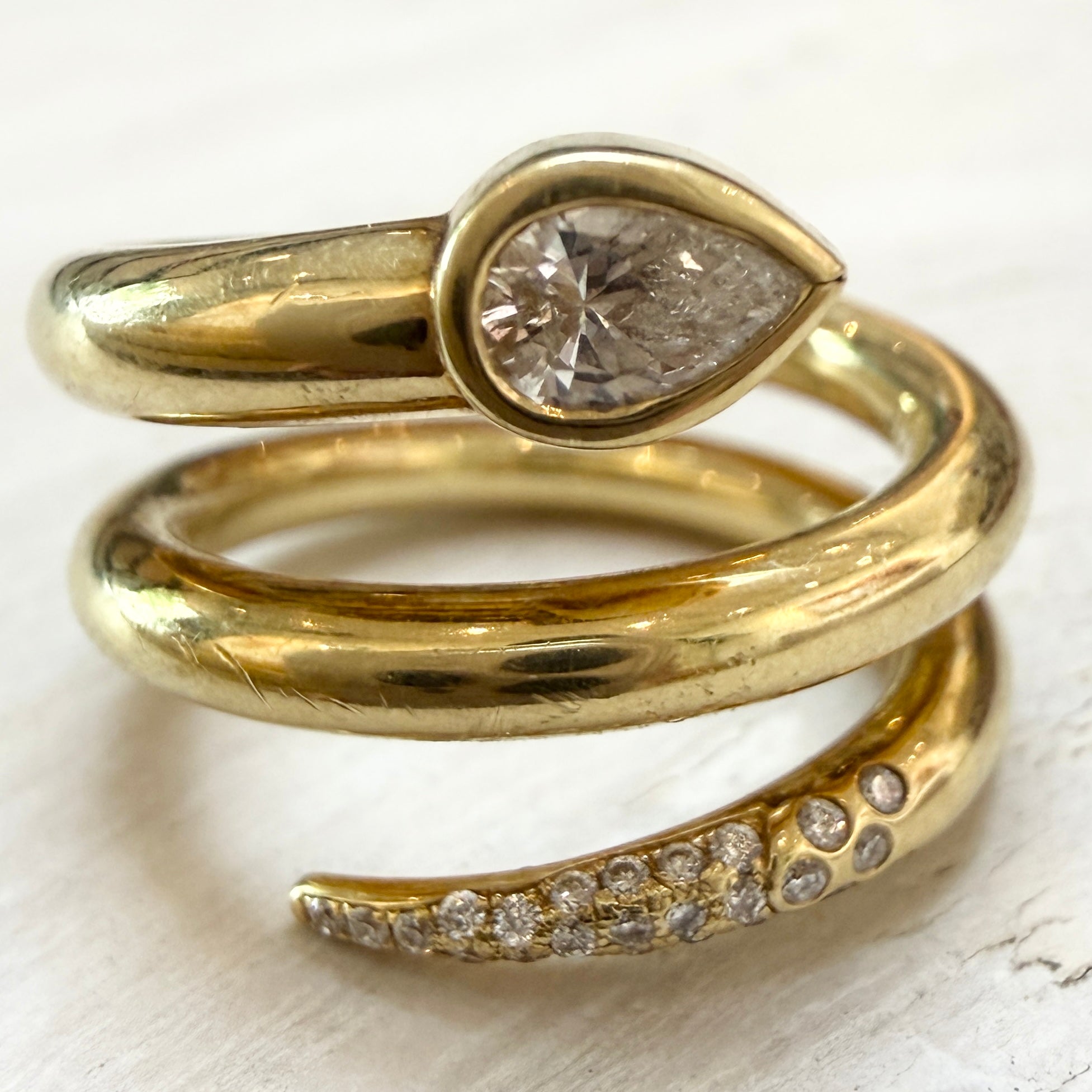 Future Fortune Carolina Spiral Snake Ring in 18k Brushed Gold