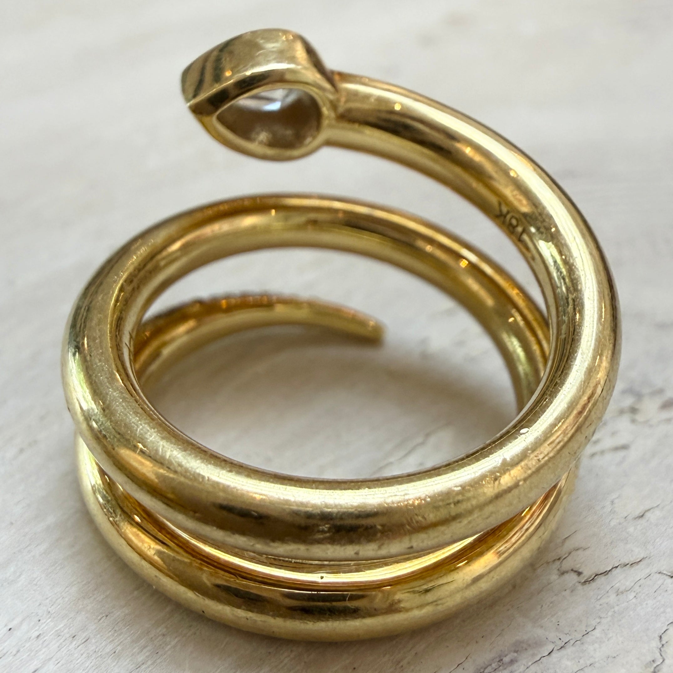 Future Fortune Carolina Spiral Snake Ring in 18k Brushed Gold