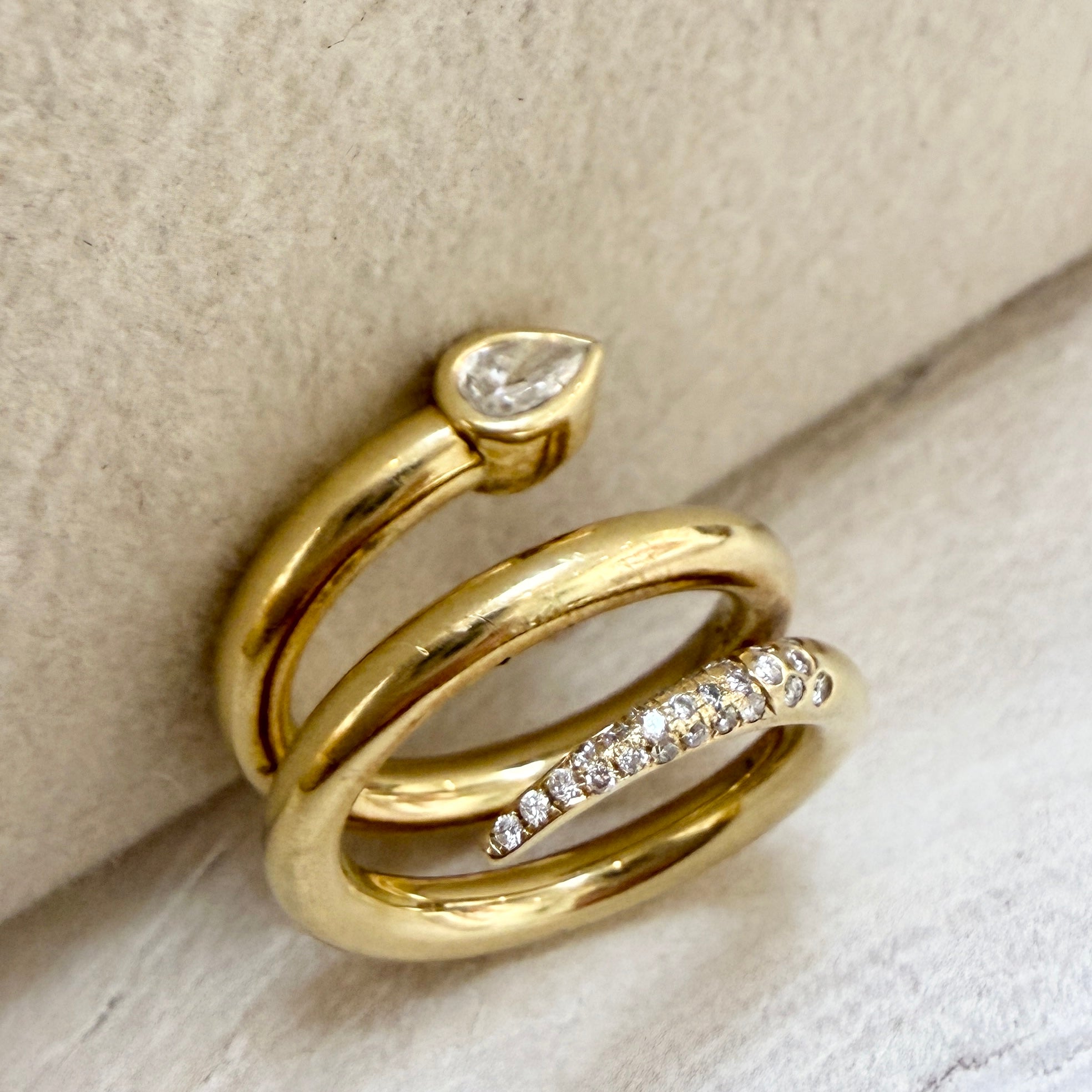 Future Fortune Carolina Spiral Snake Ring in 18k Brushed Gold