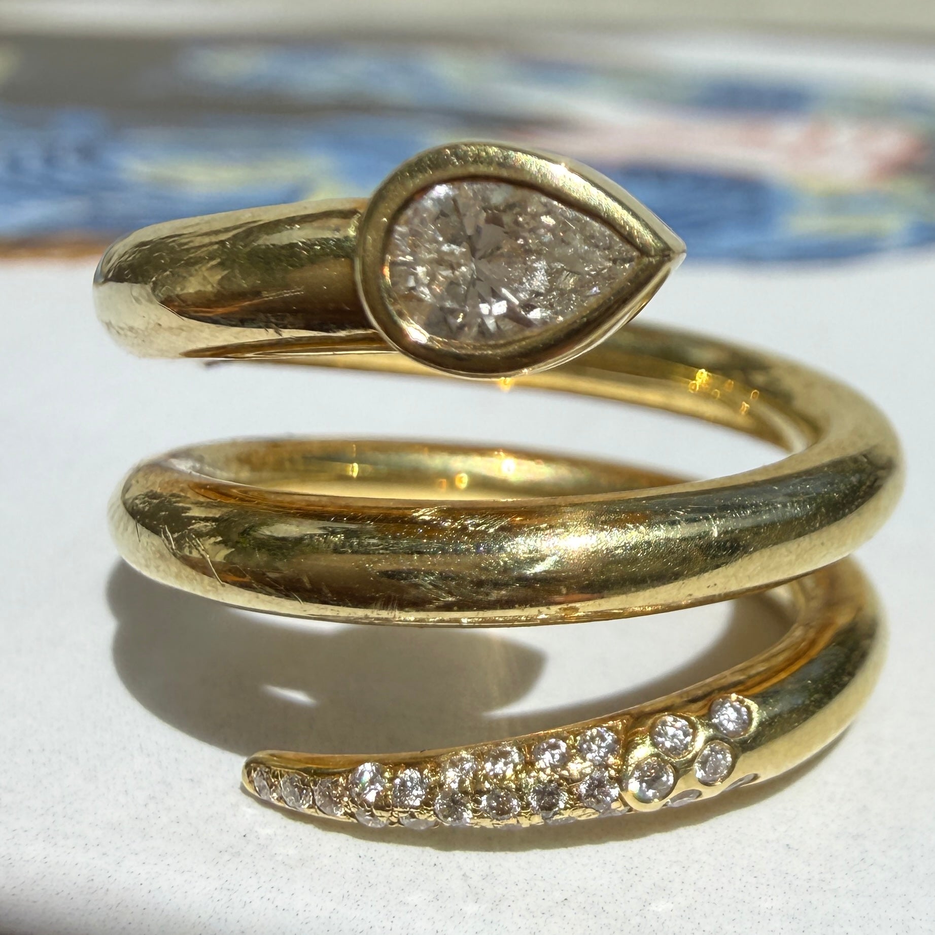 Future Fortune Carolina Spiral Snake Ring in 18k Brushed Gold