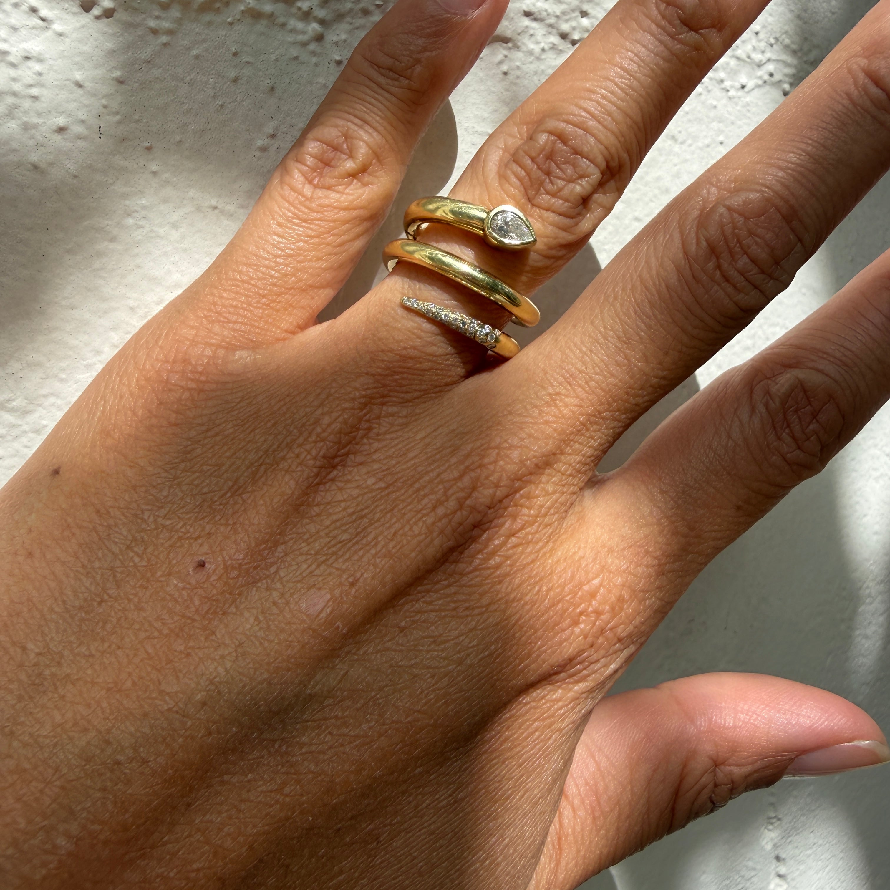 Future Fortune Carolina Spiral Snake Ring in 18k Brushed Gold