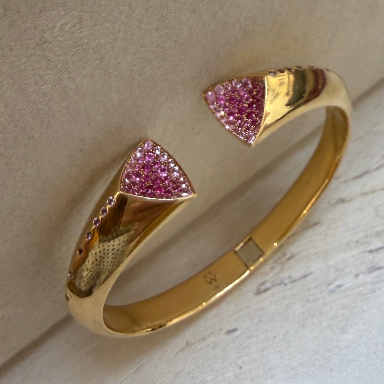 Emily P. Wheeler Pink Sapphire Geode Cuff in 18k Yellow Gold