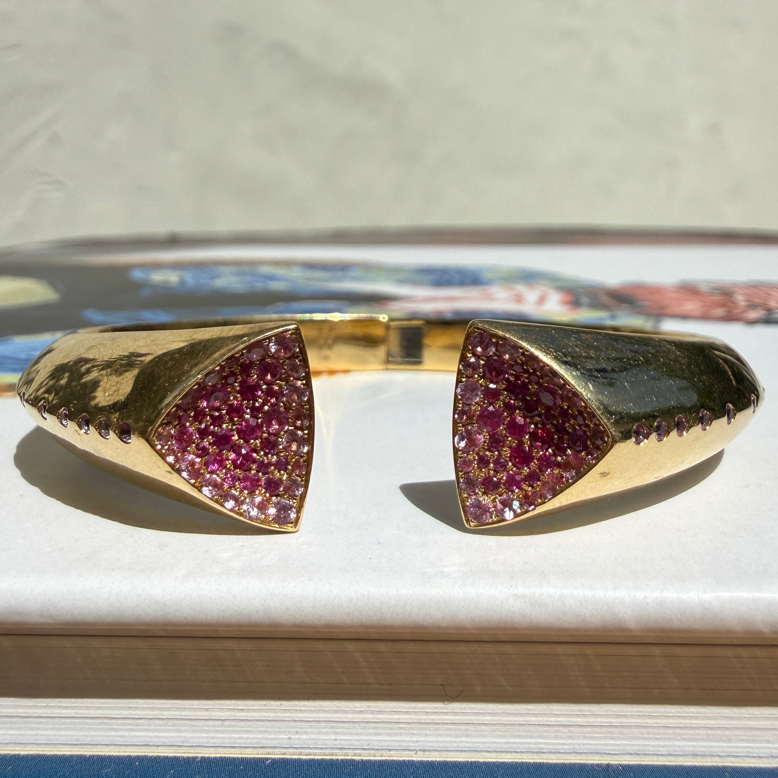 Emily P. Wheeler Pink Sapphire Geode Cuff in 18k Yellow Gold