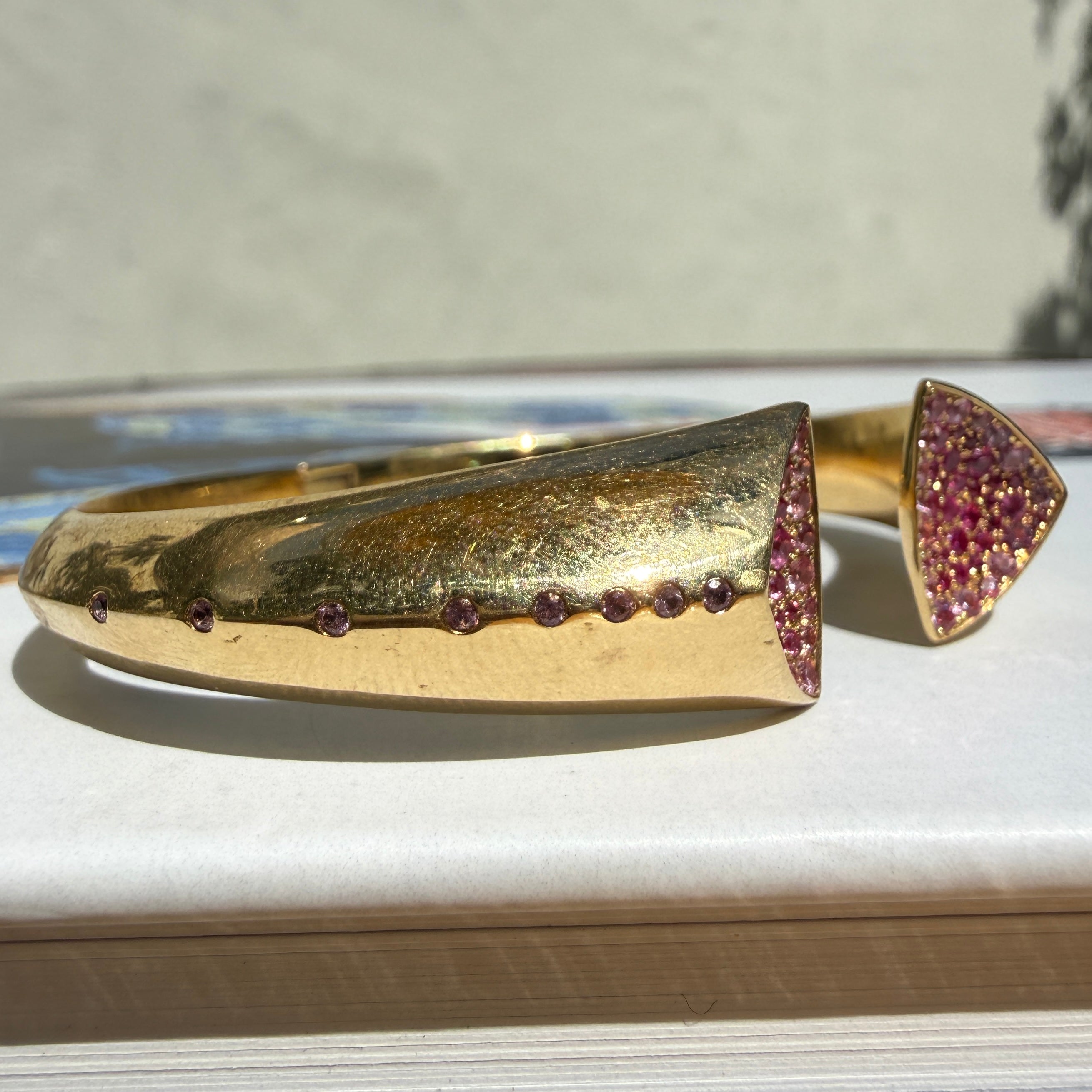 Emily P. Wheeler Pink Sapphire Geode Cuff in 18k Yellow Gold