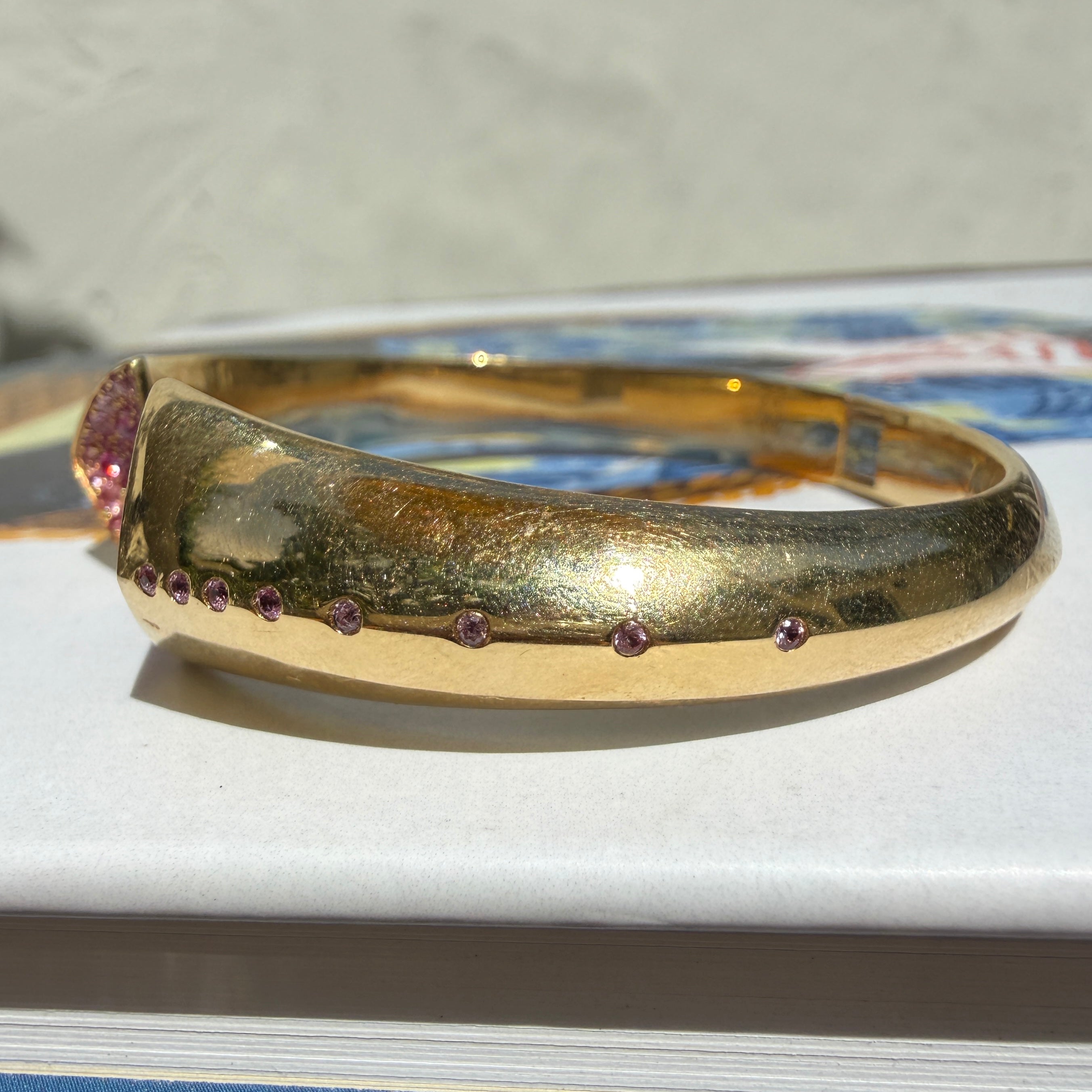 Emily P. Wheeler Pink Sapphire Geode Cuff in 18k Yellow Gold