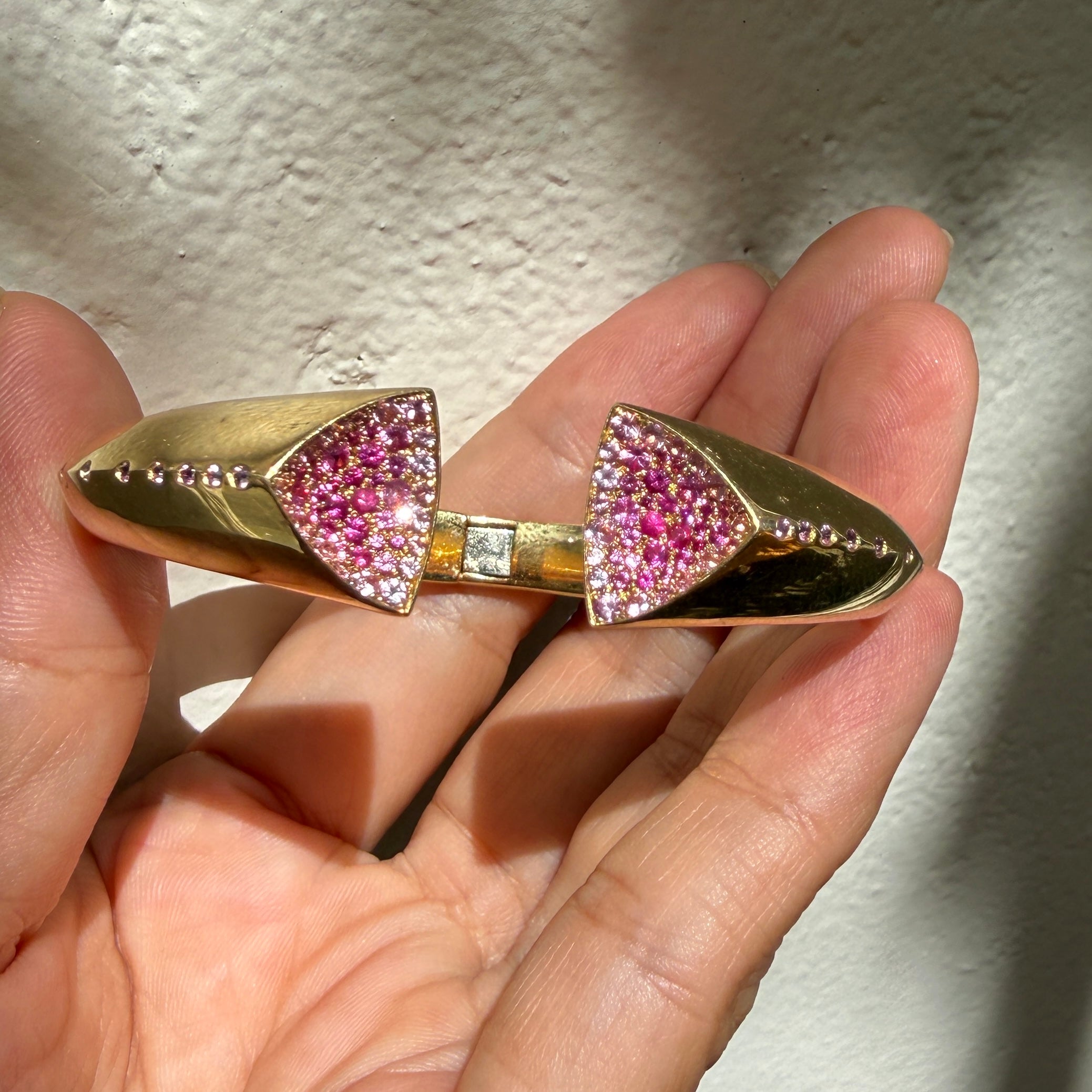 Emily P. Wheeler Pink Sapphire Geode Cuff in 18k Yellow Gold