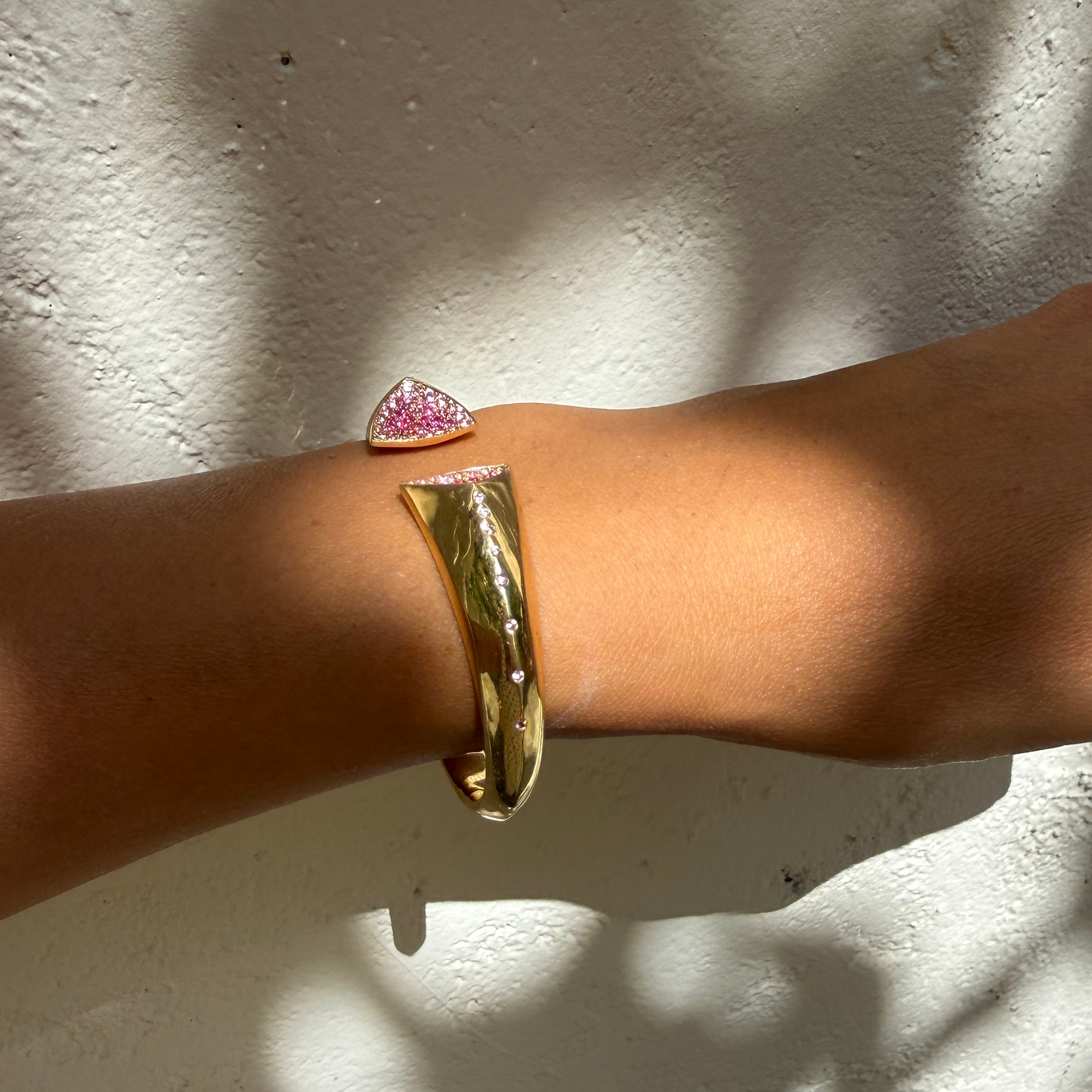 Emily P. Wheeler Pink Sapphire Geode Cuff in 18k Yellow Gold