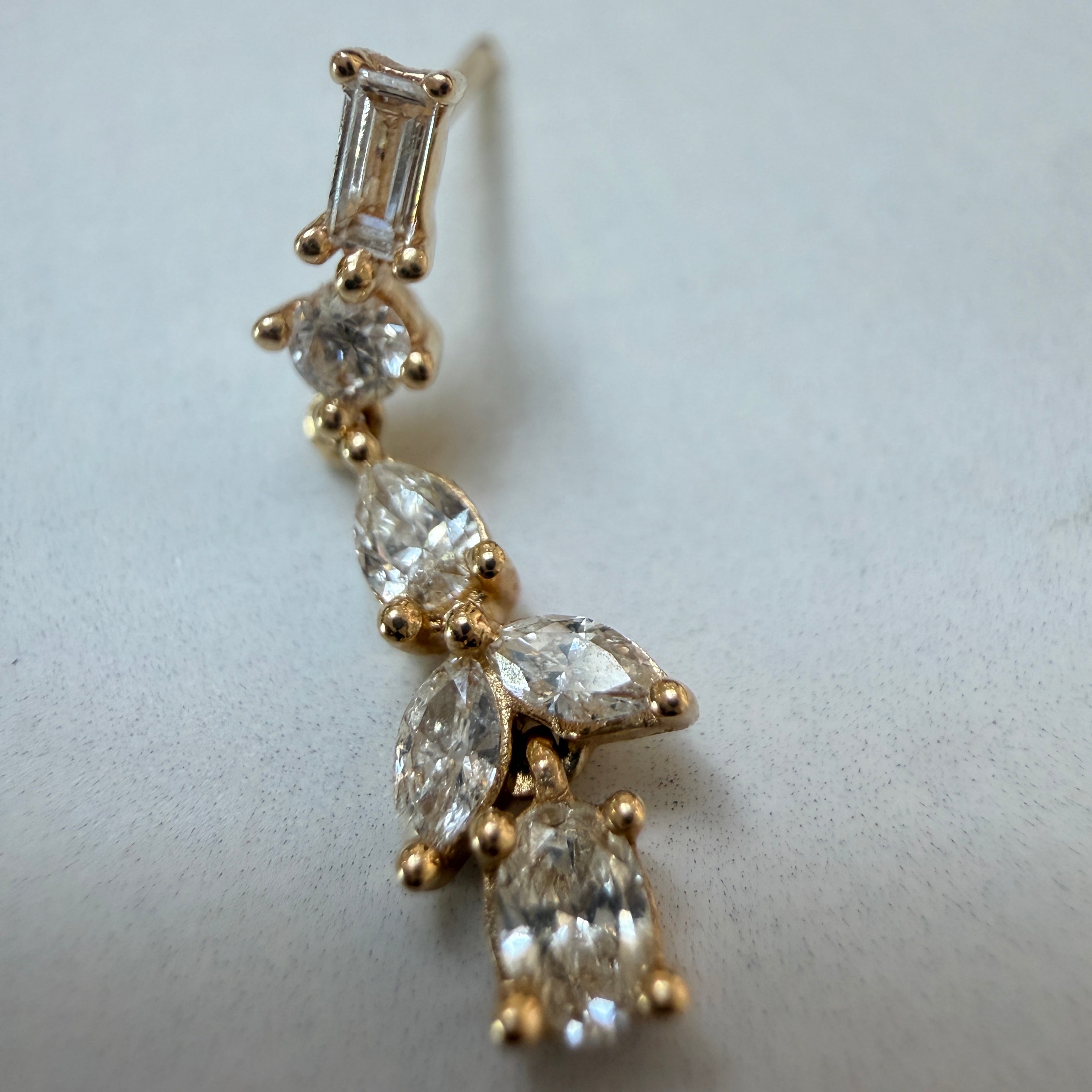 Dana Rebecca Alexa Jordyn Multi-Shape Diamond Drop Earrings in 14k Yellow Gold
