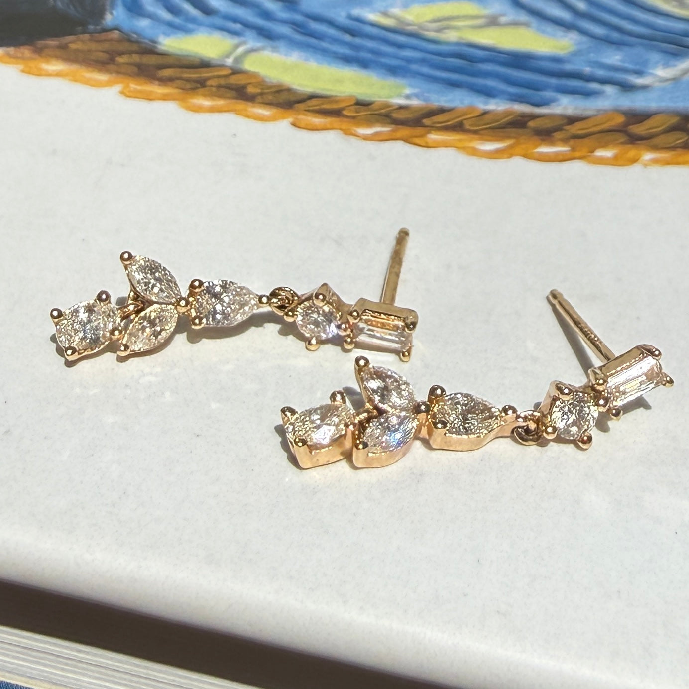 Dana Rebecca Alexa Jordyn Multi-Shape Diamond Drop Earrings in 14k Yellow Gold