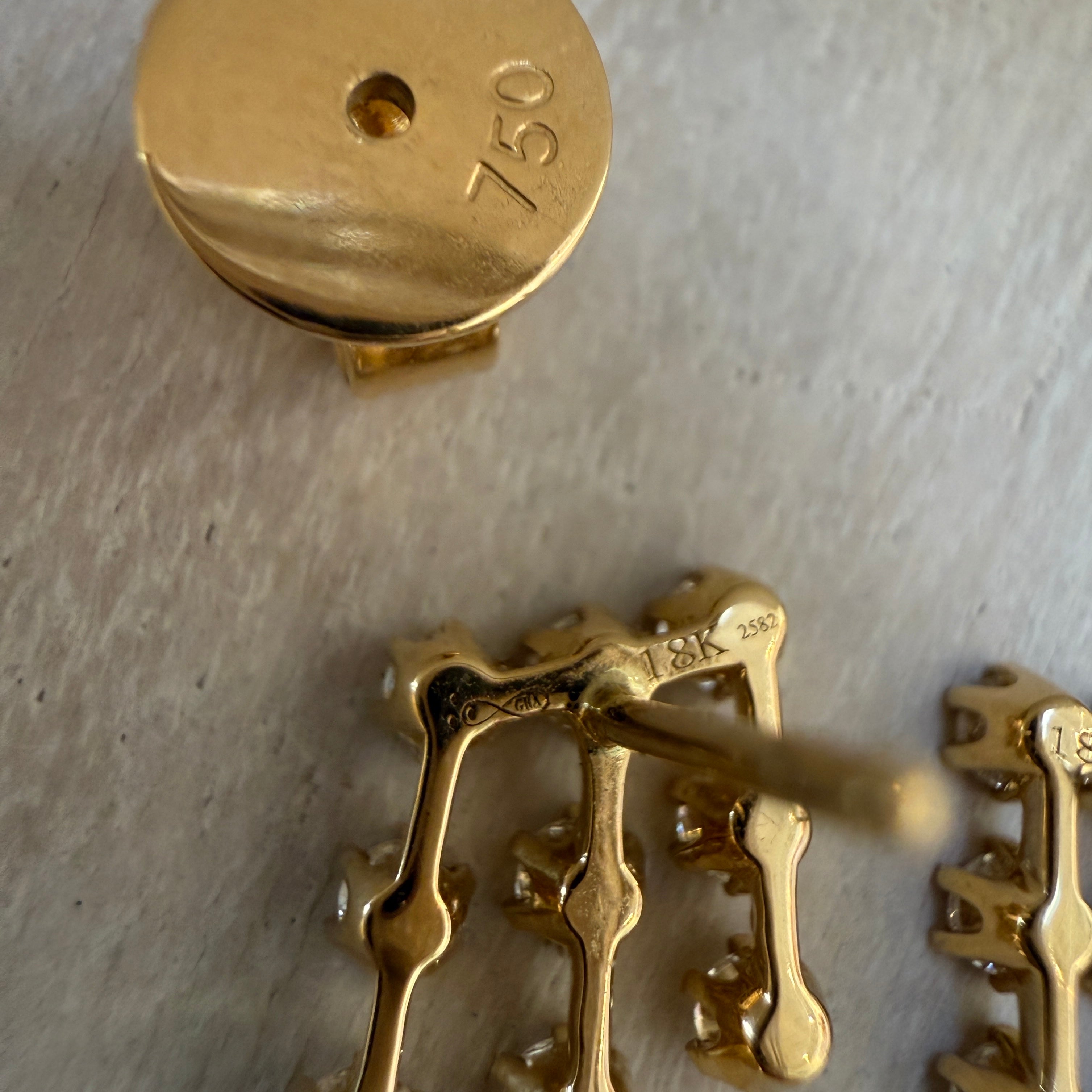 Graziela Floating Diamond Fall Earrings in 18k Yellow Gold