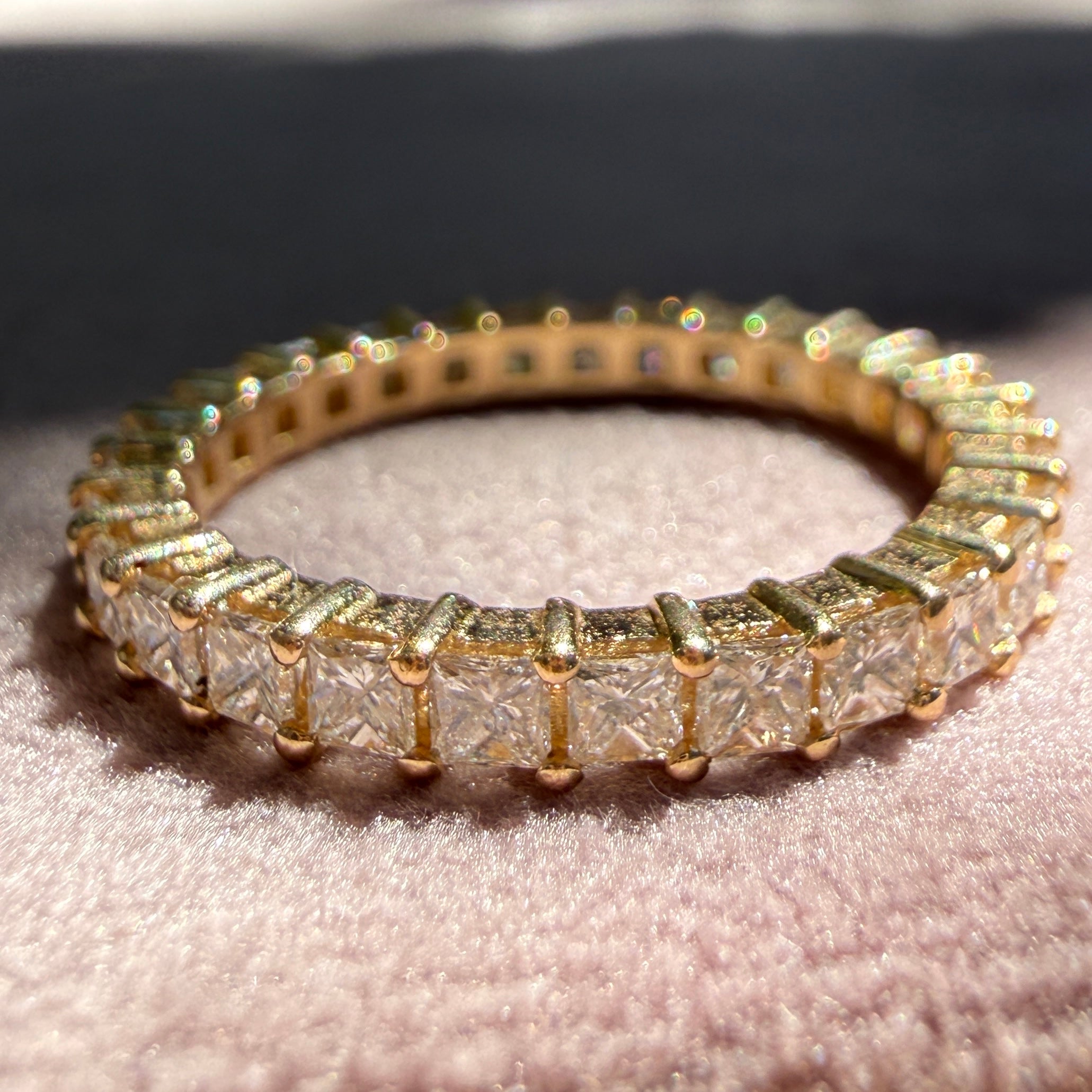 Dana Rebecca Millie Ryan Princess Cut Eternity Ring in 14k Yellow Gold