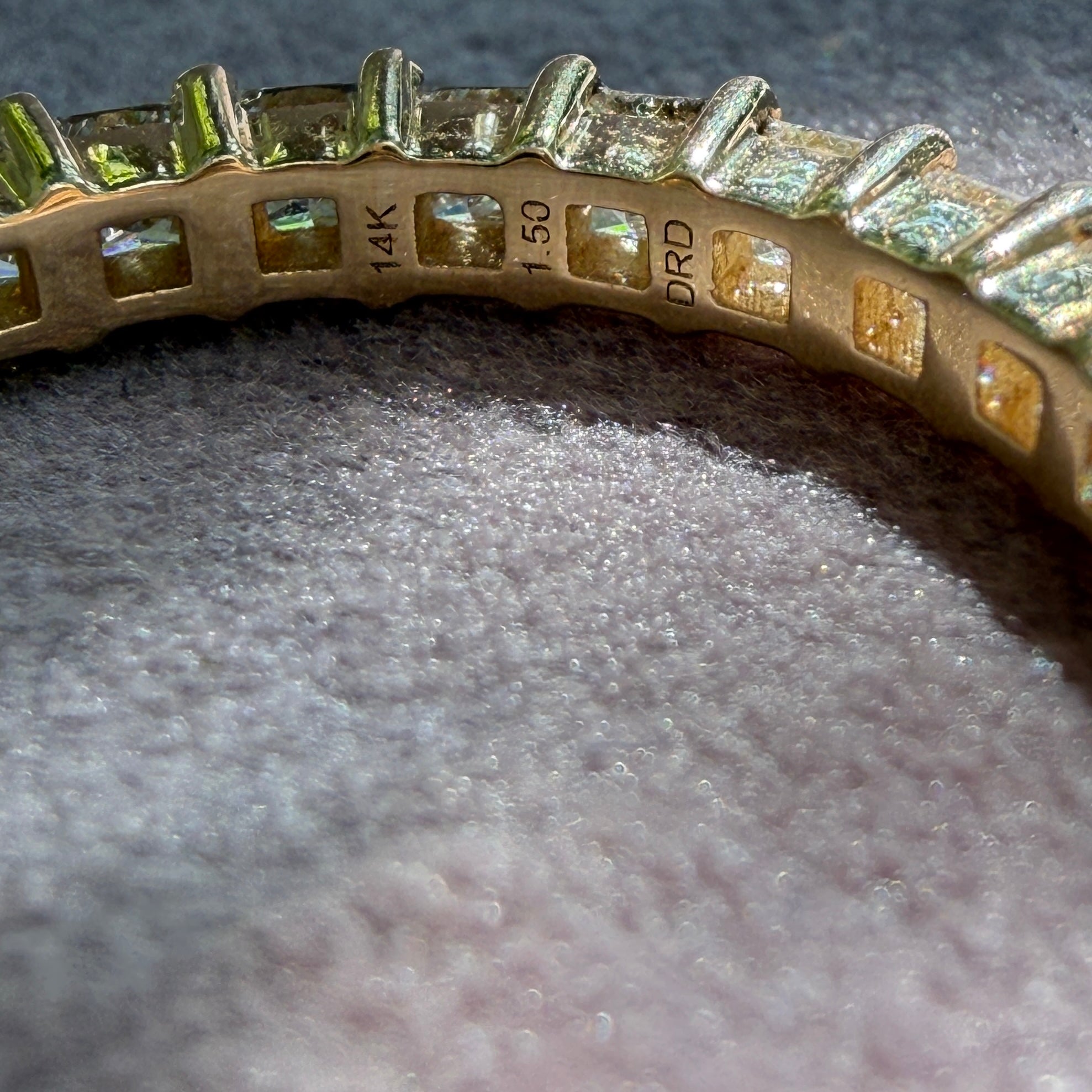 Dana Rebecca Millie Ryan Princess Cut Eternity Ring in 14k Yellow Gold
