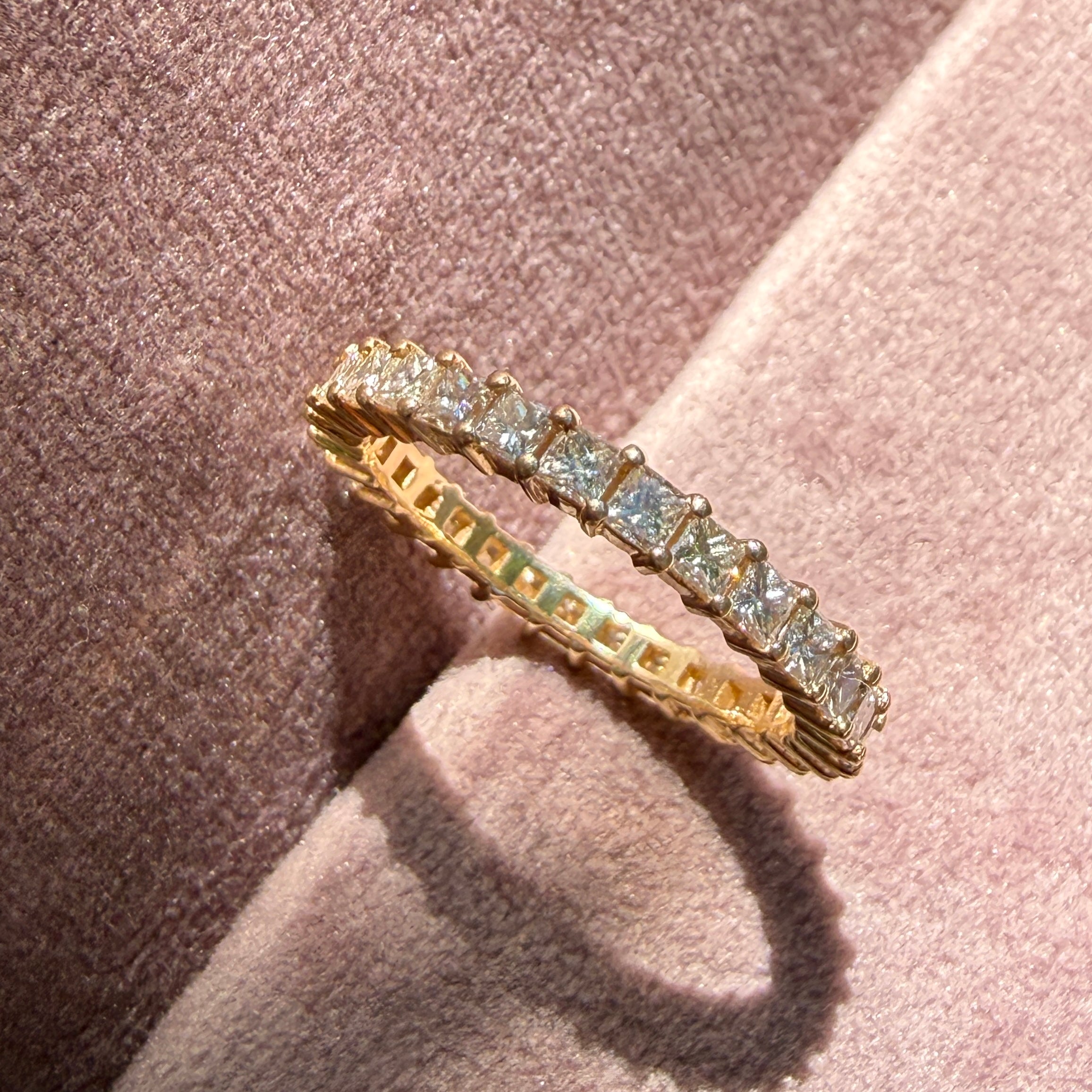 Dana Rebecca Millie Ryan Princess Cut Eternity Ring in 14k Yellow Gold