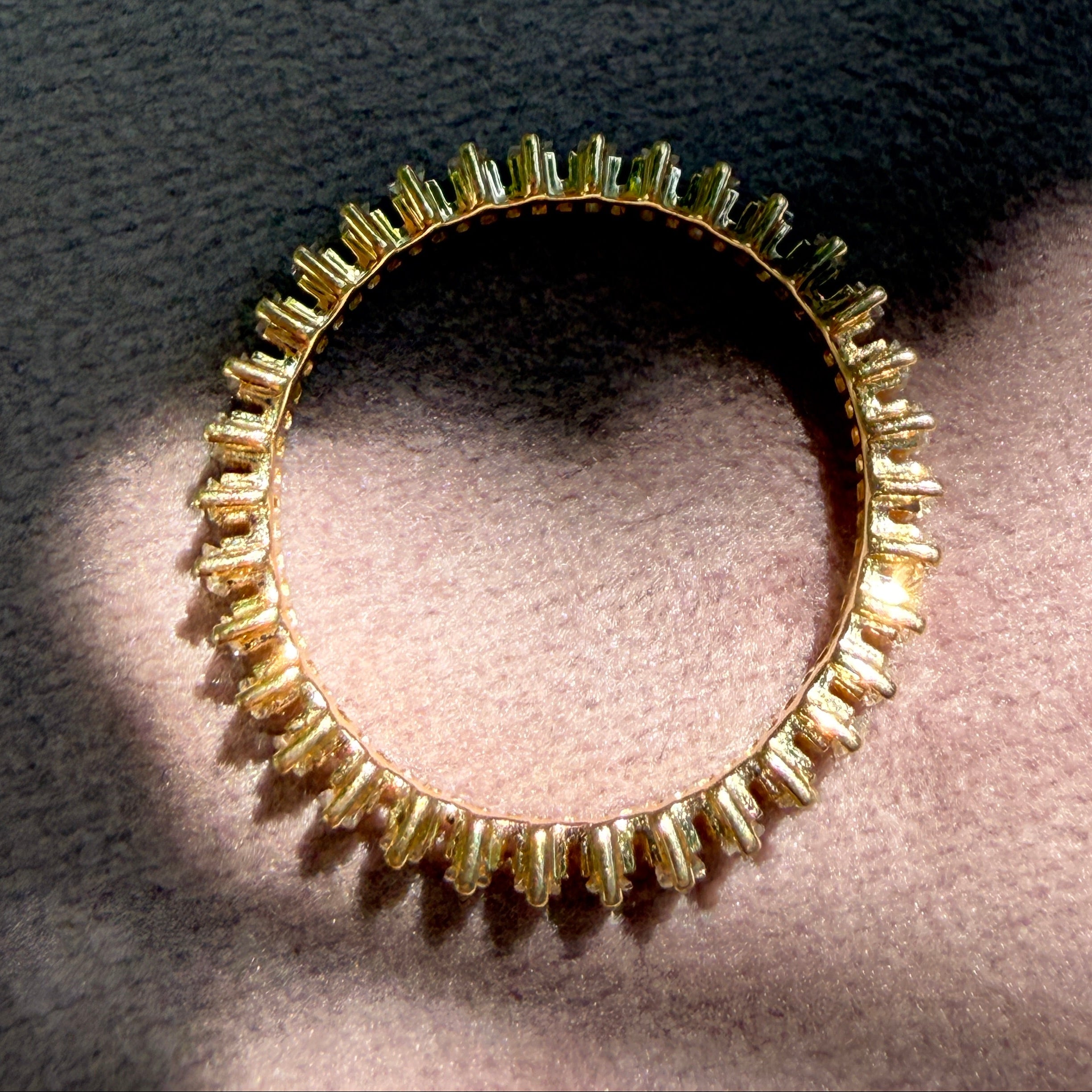 Dana Rebecca Sadie Pearl Vertical Baguette Eternity Ring in 14k Yellow Gold