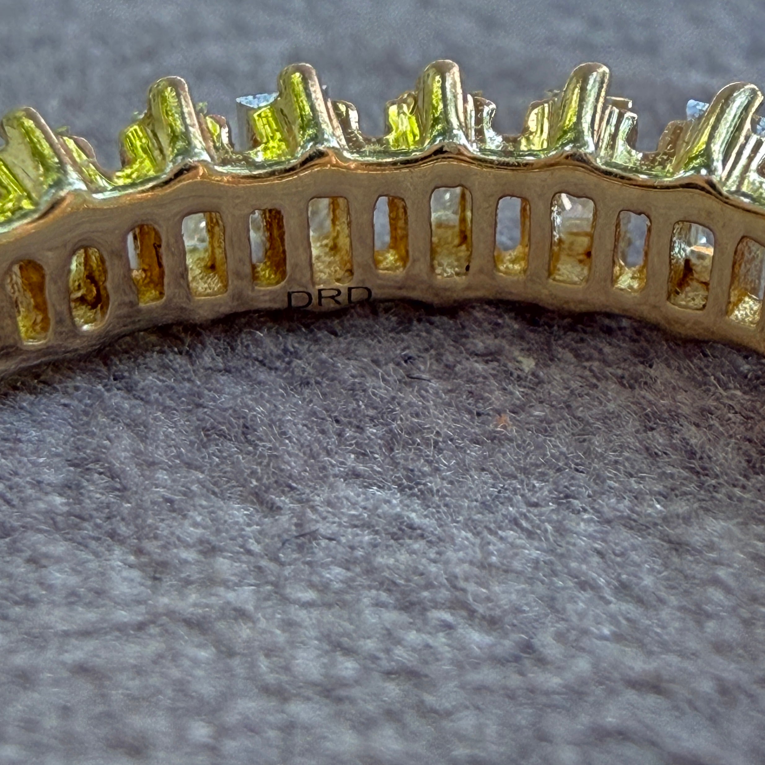 Dana Rebecca Sadie Pearl Vertical Baguette Eternity Ring in 14k Yellow Gold