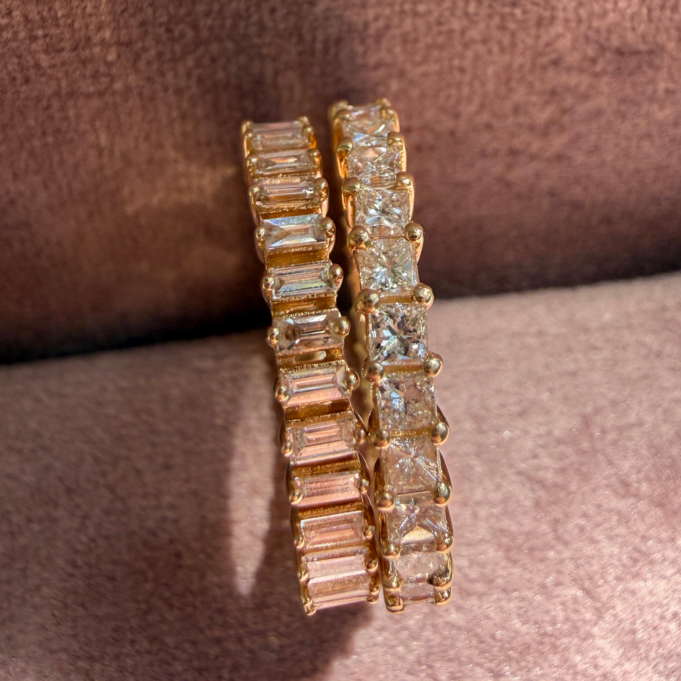 Dana Rebecca Millie Ryan Princess Cut Eternity Ring in 14k Yellow Gold