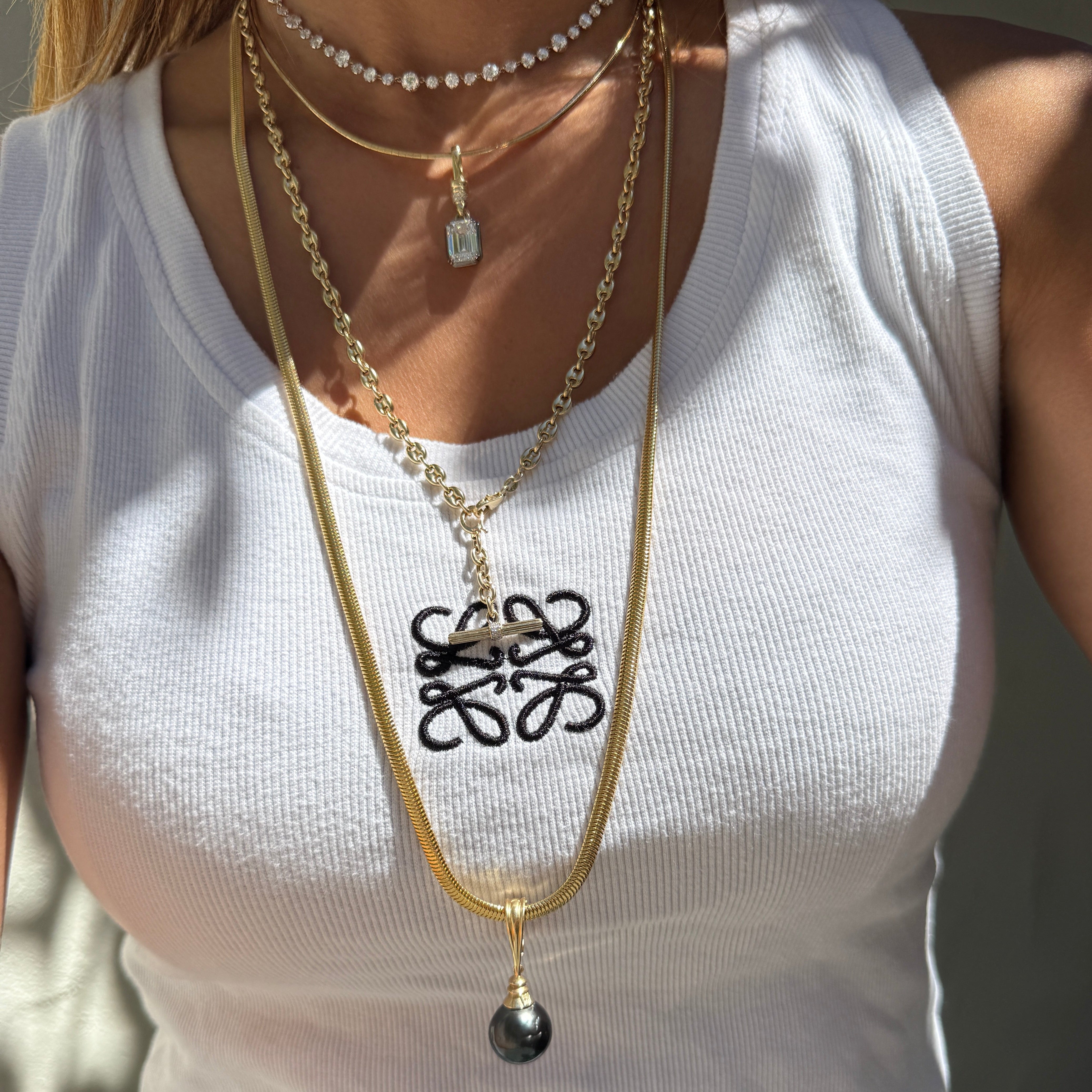 Vintage 14k Italian Yellow Gold Long Snake Chain Necklace, 30"