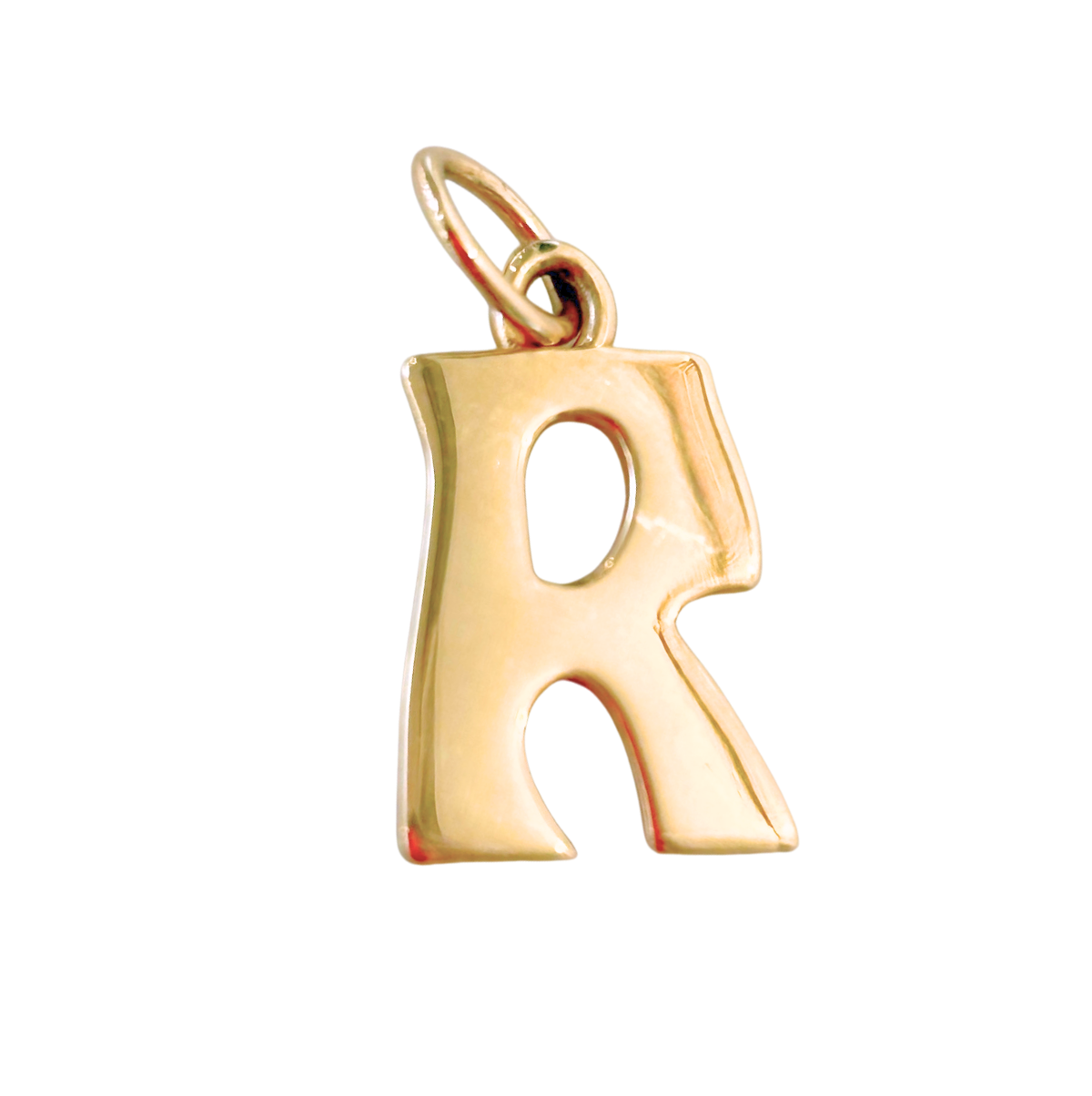 Marlo Laz Large Initial "R"  Charm in 14k Yellow Gold