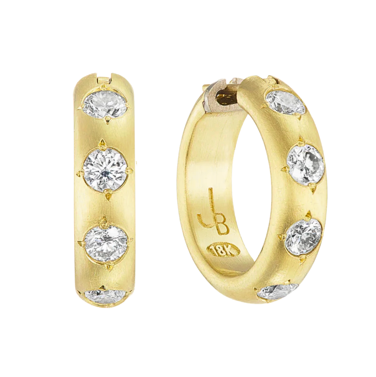 Jenna Blake Diamond Gypsy Hoops in 18k Yellow Gold