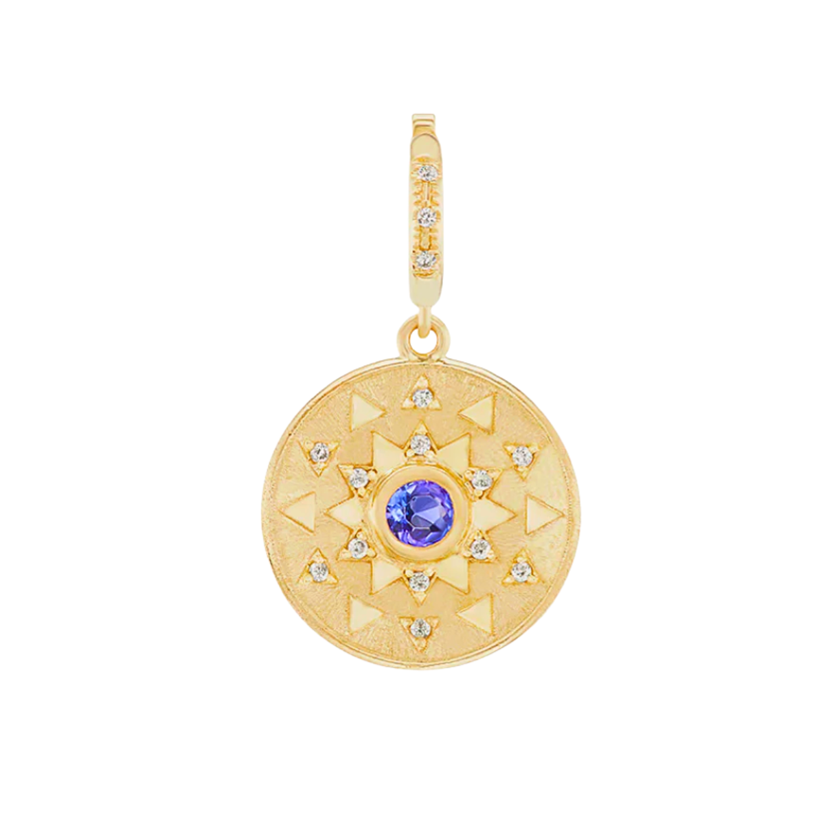 Harwell Godfrey Sapphire & Diamond Mini Sun Sign Medallion Charm in 18k Yellow Gold