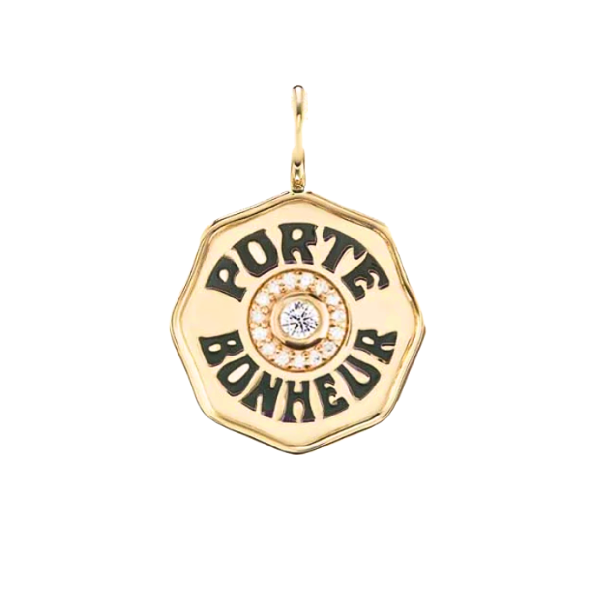 Marlo Laz Mini Diamond Halo Porte Bonheur Charm in 14k Yellow Gold
