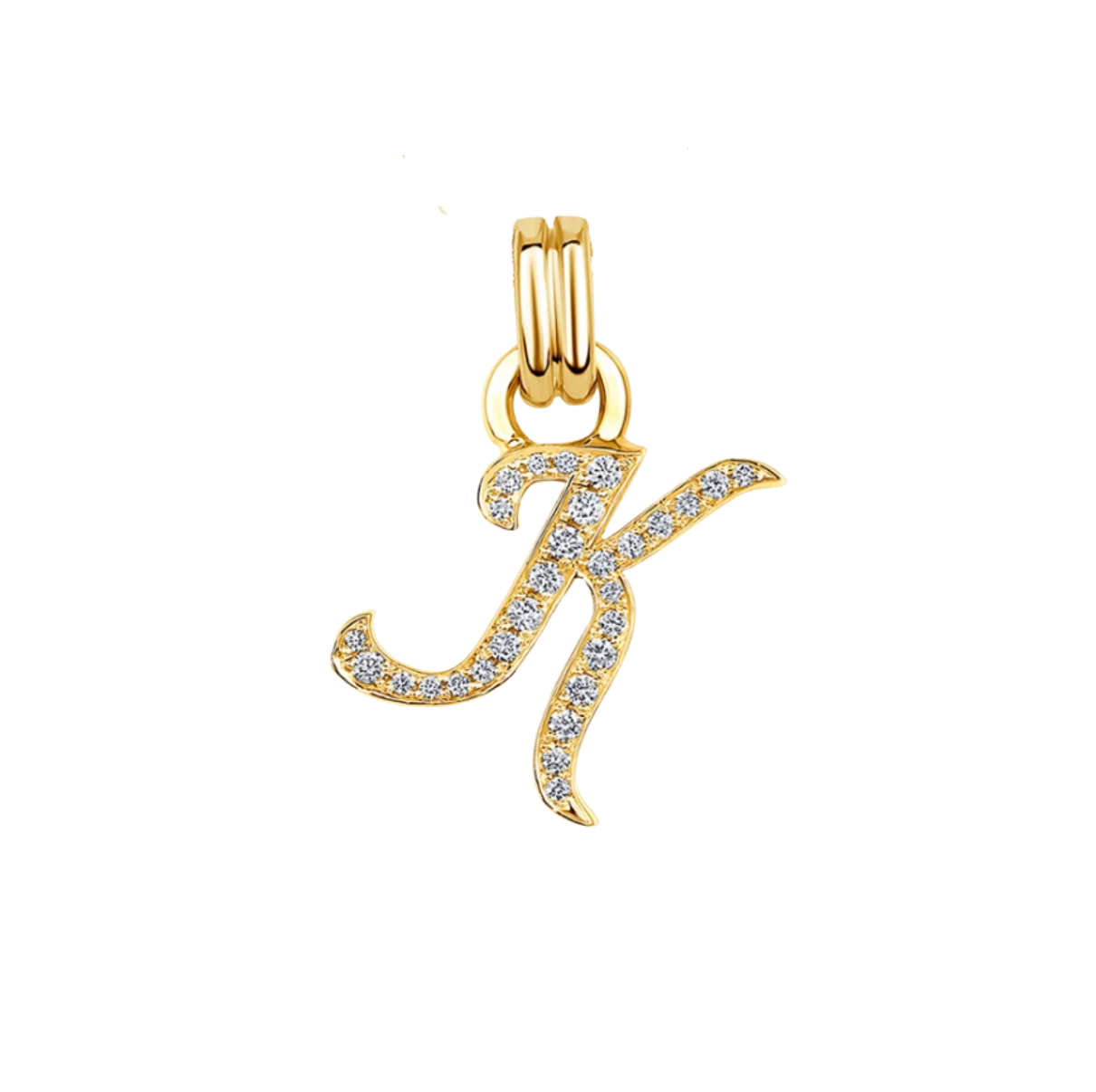 RENVI La Firma Diamond Initial "K" Charm in 14k Yellow Gold