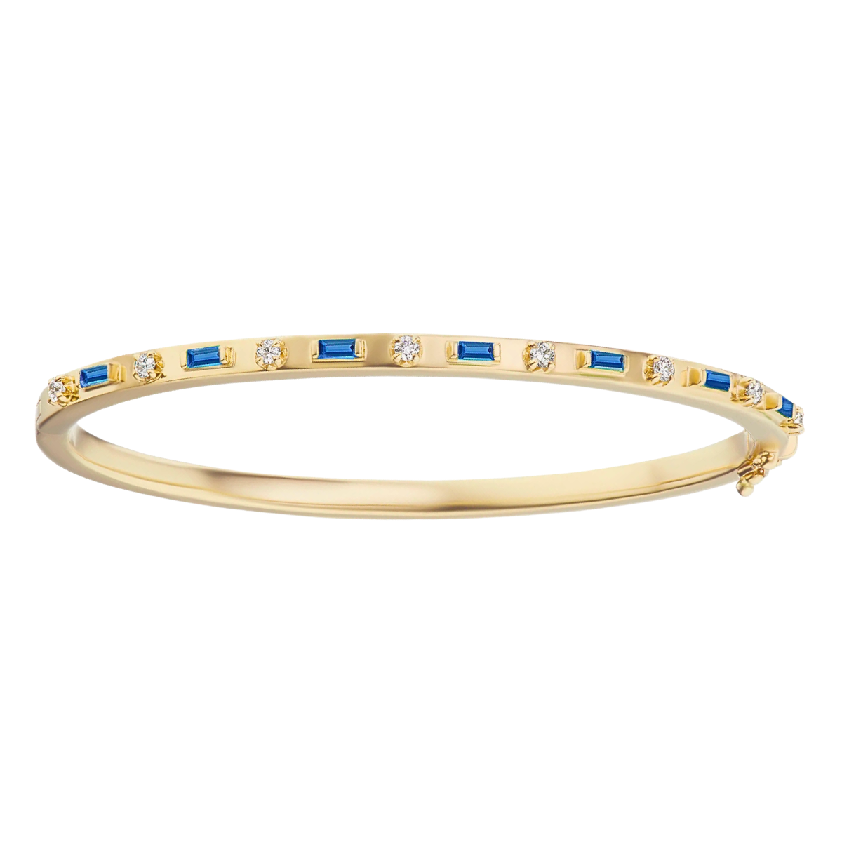 Sorellina Baguette and Diamond Bangle in 18k Yellow Gold