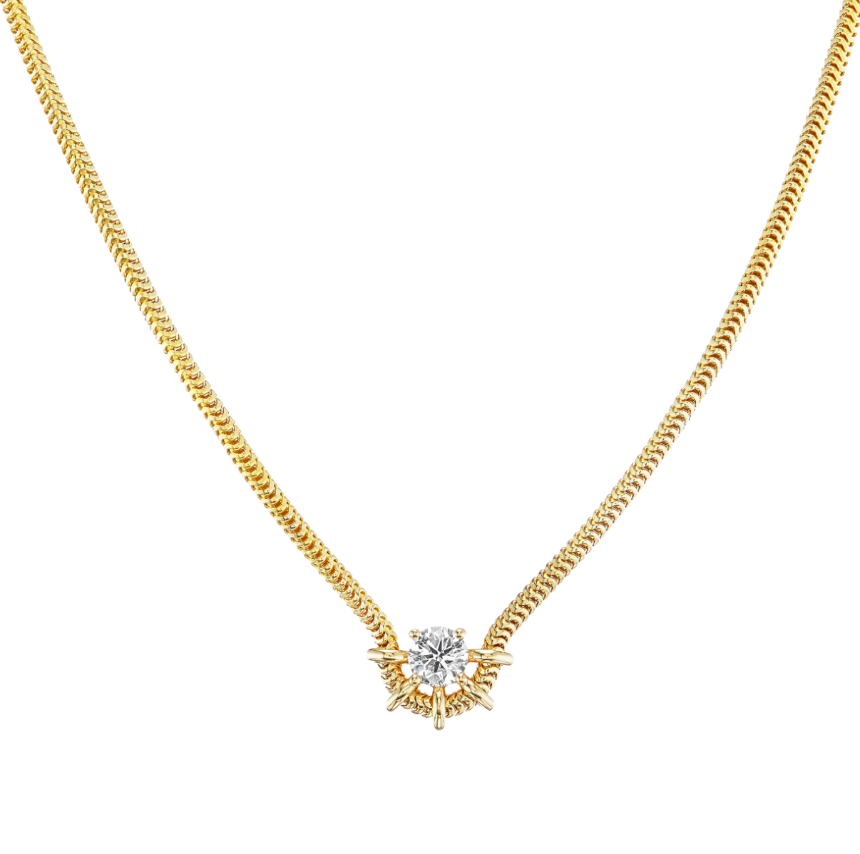 Vice Versa Louise Diamond Solitaire Necklace in 14k Yellow Gold