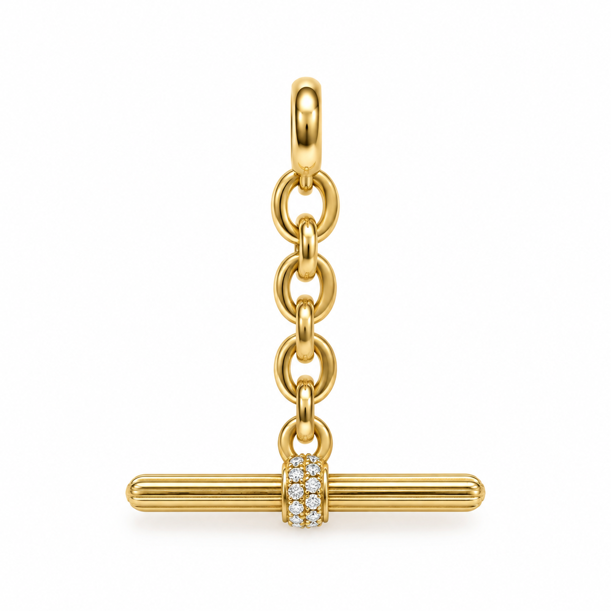 14k Yellow Gold Diamond Toggle Bar Charm