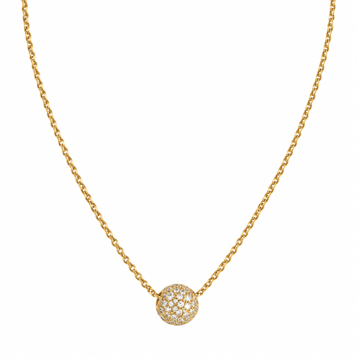 Shylee Rose 14k Yellow Gold Mixed Diamond Round Pave Necklace