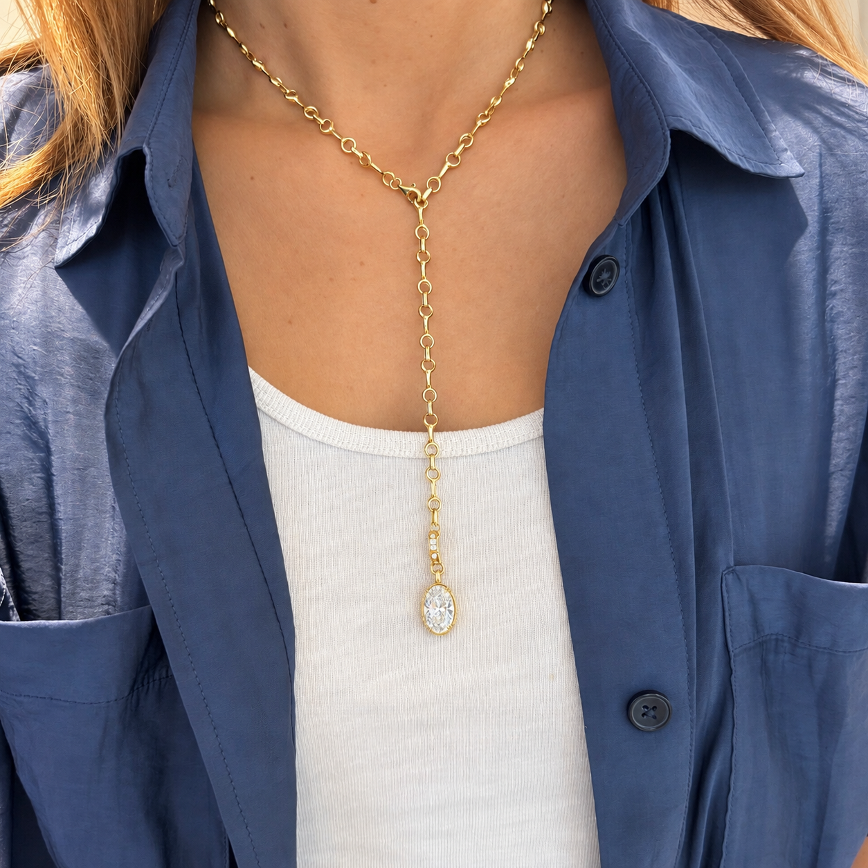 14k Yellow Gold Horsebit Chain Necklace