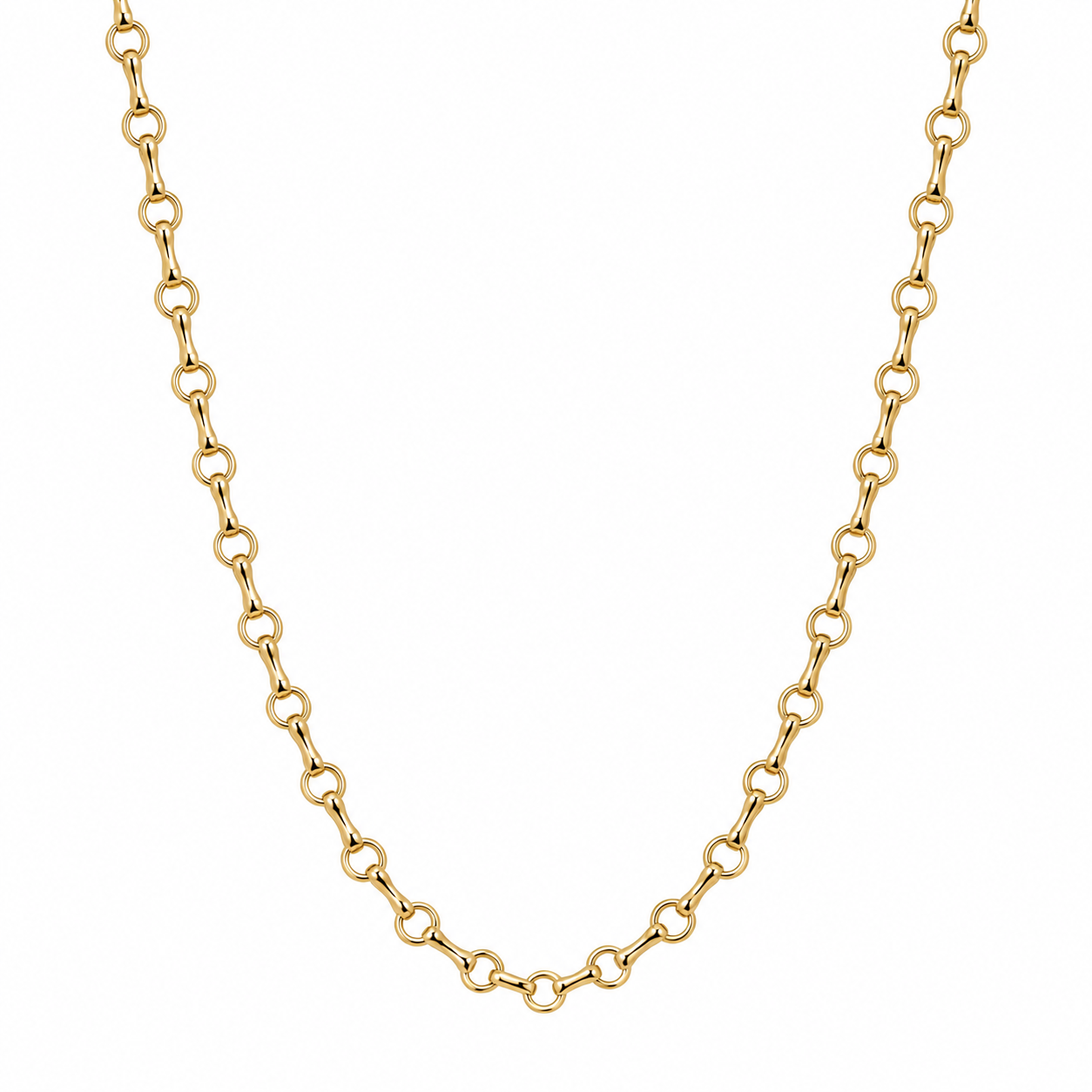 14k Yellow Gold Horsebit Chain Necklace