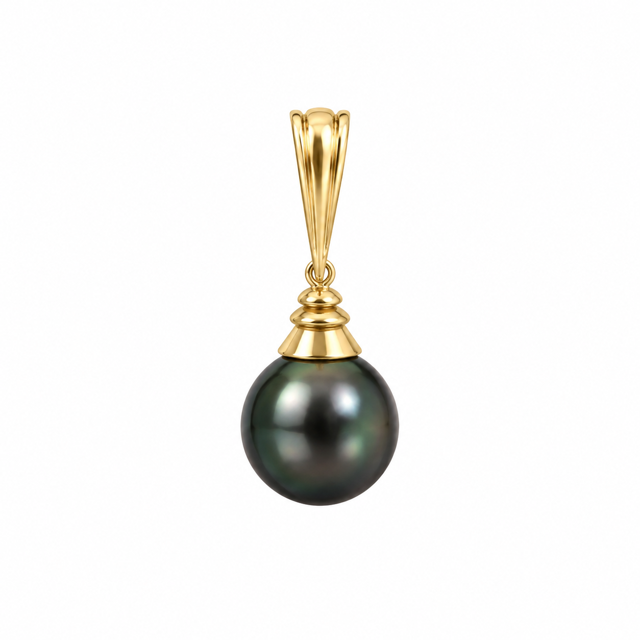 Vintage 14k Yellow Gold Tahitian Pearl Drop Pendant