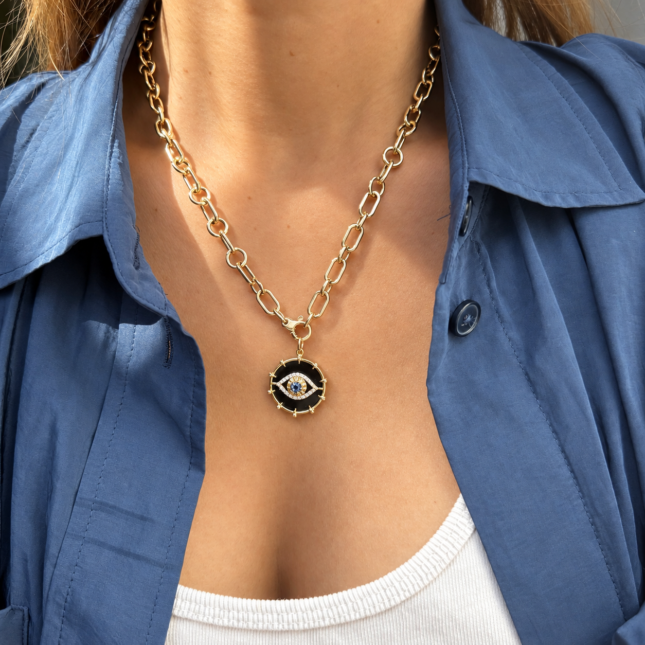 14k Yellow Gold Round & Oval Link Chain Necklace